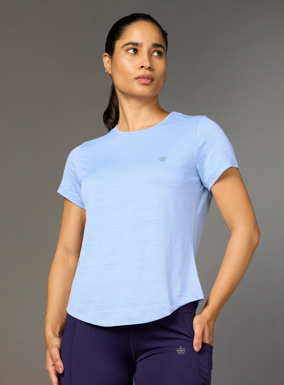 Women's Blue Arrow Knit Running Top