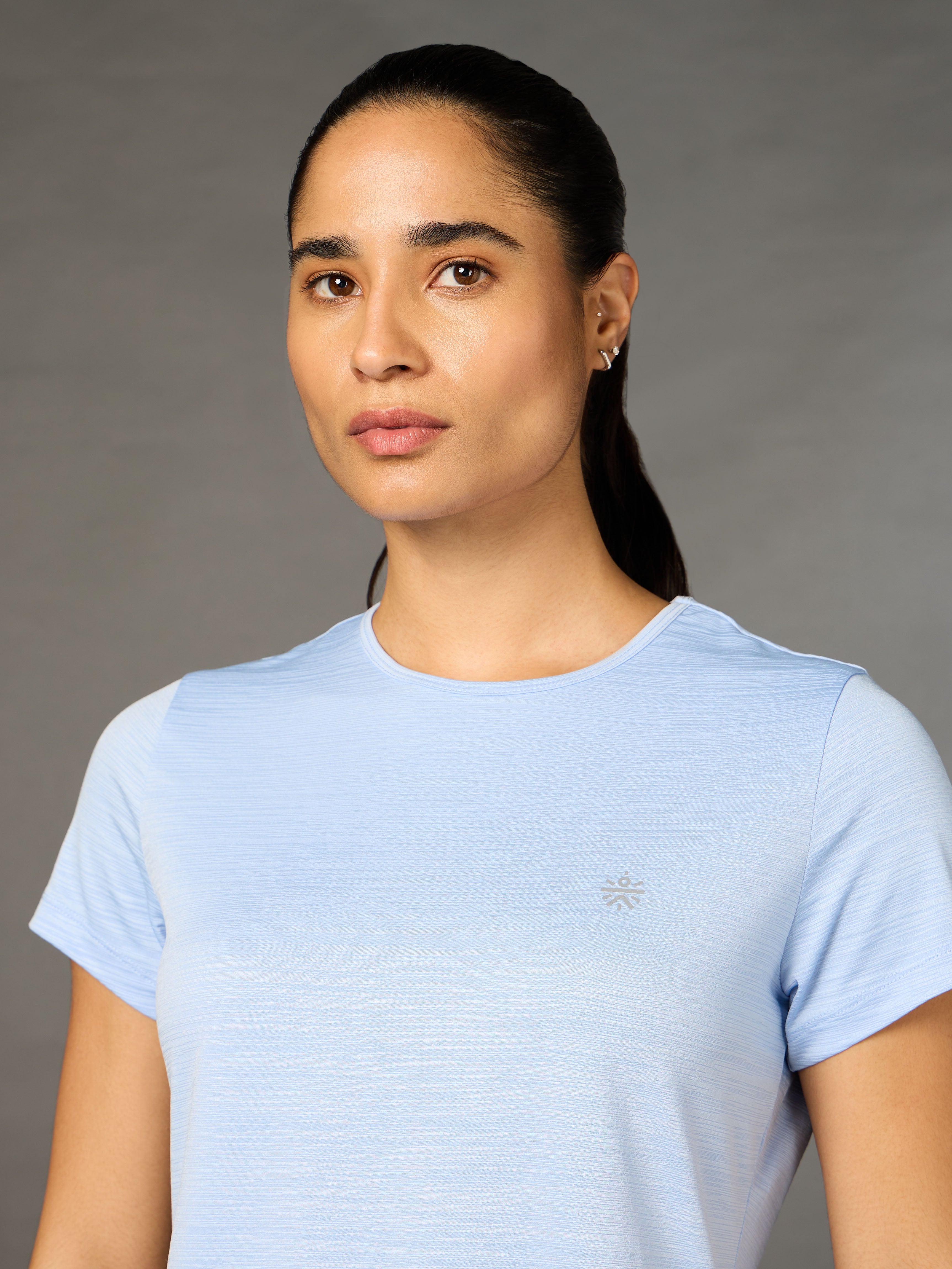 Women's Blue Arrow Knit Running Top