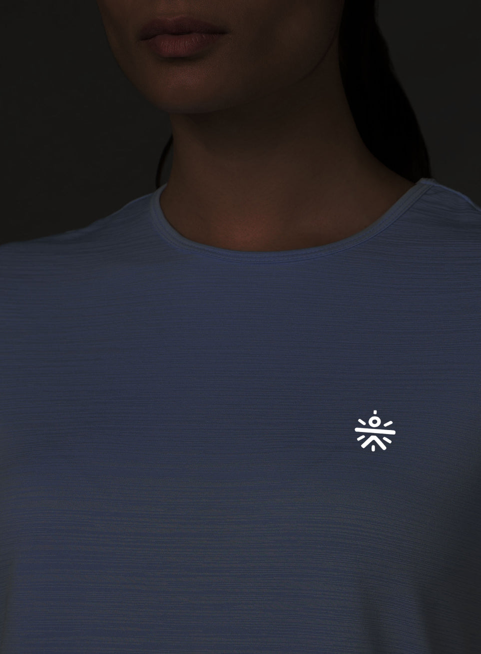 Women's Blue Arrow Knit Running Top