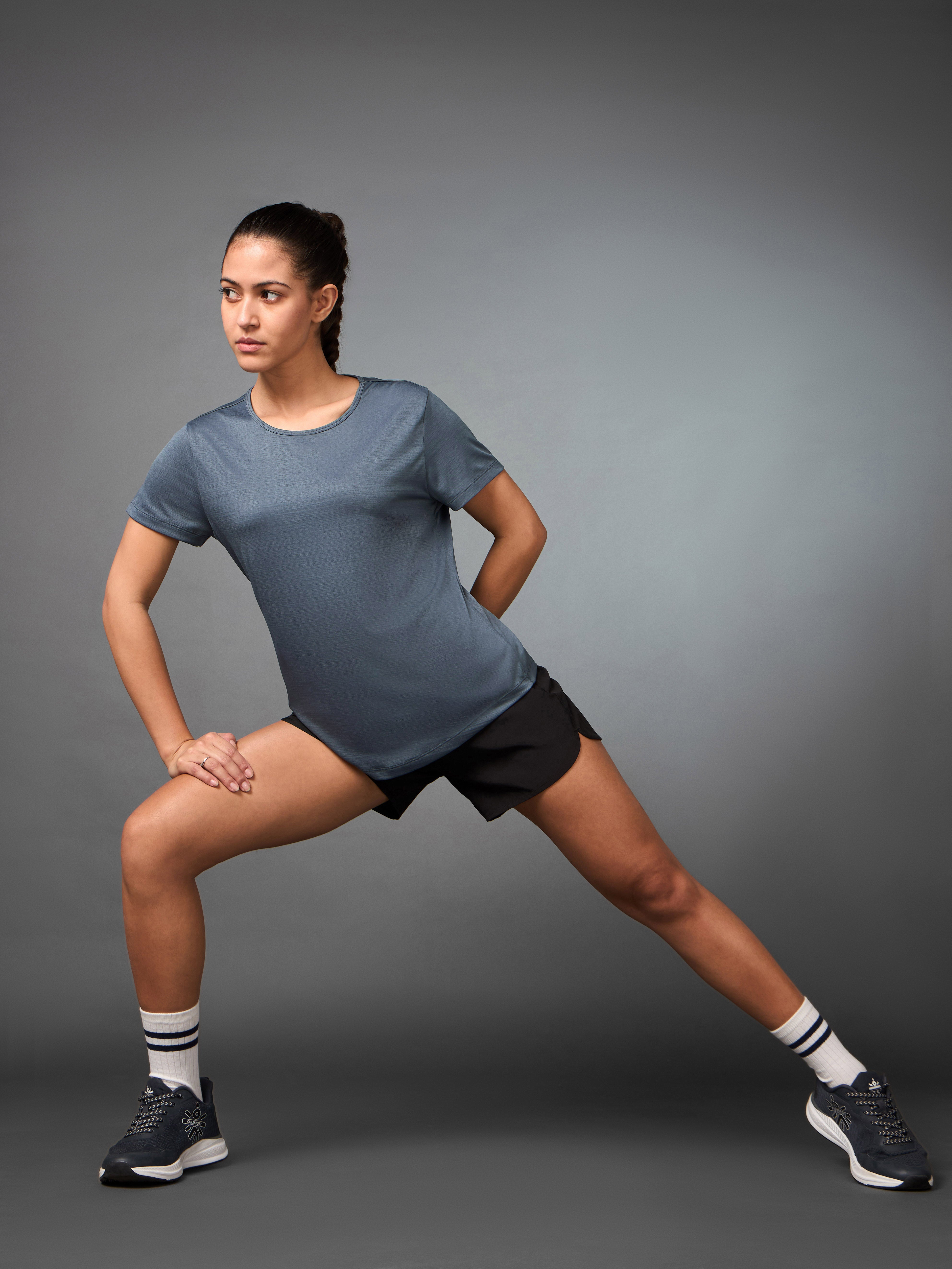 Women's Grey Arrow Knit Running Top