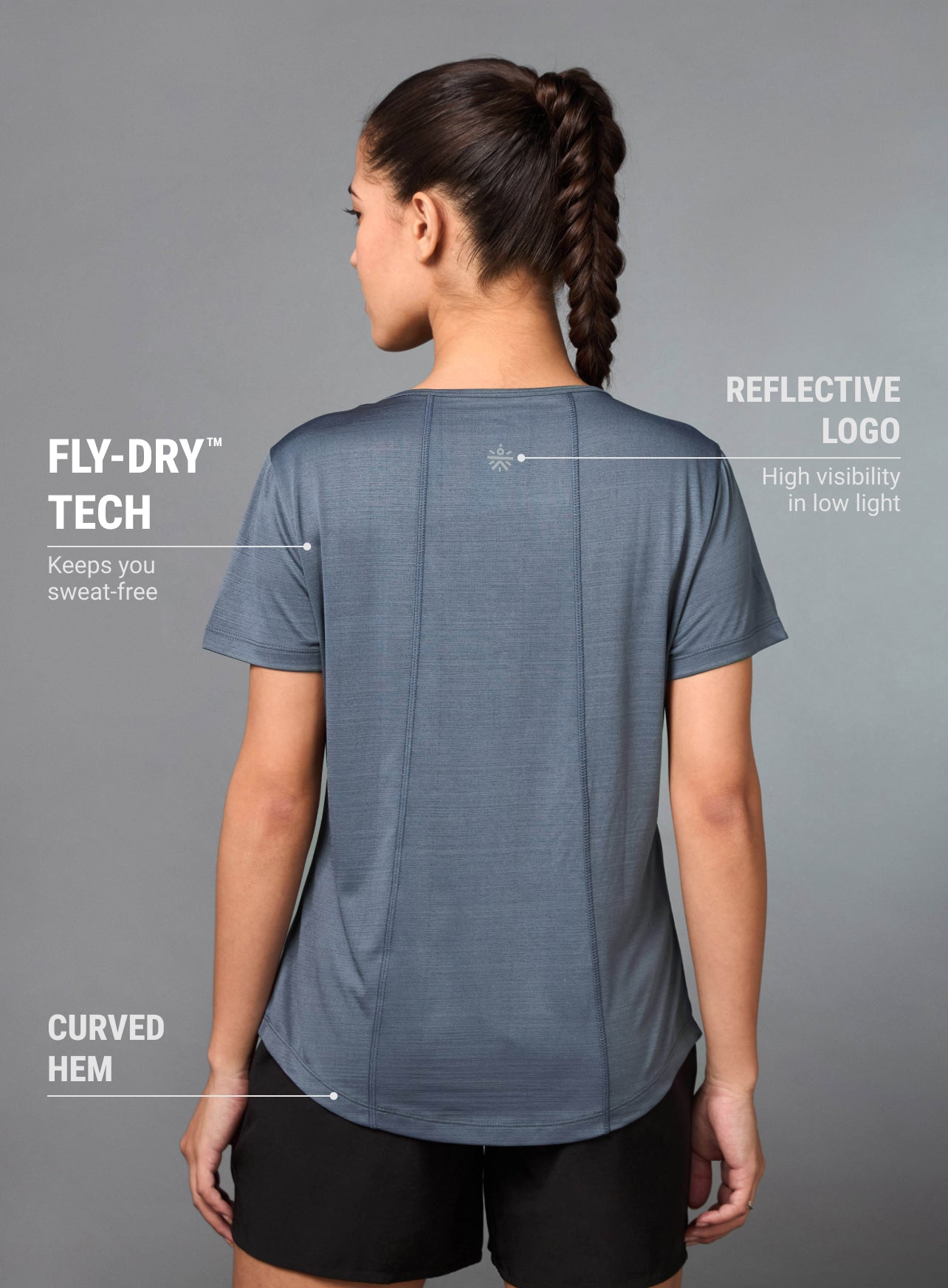 Women's Grey Arrow Knit Running Top