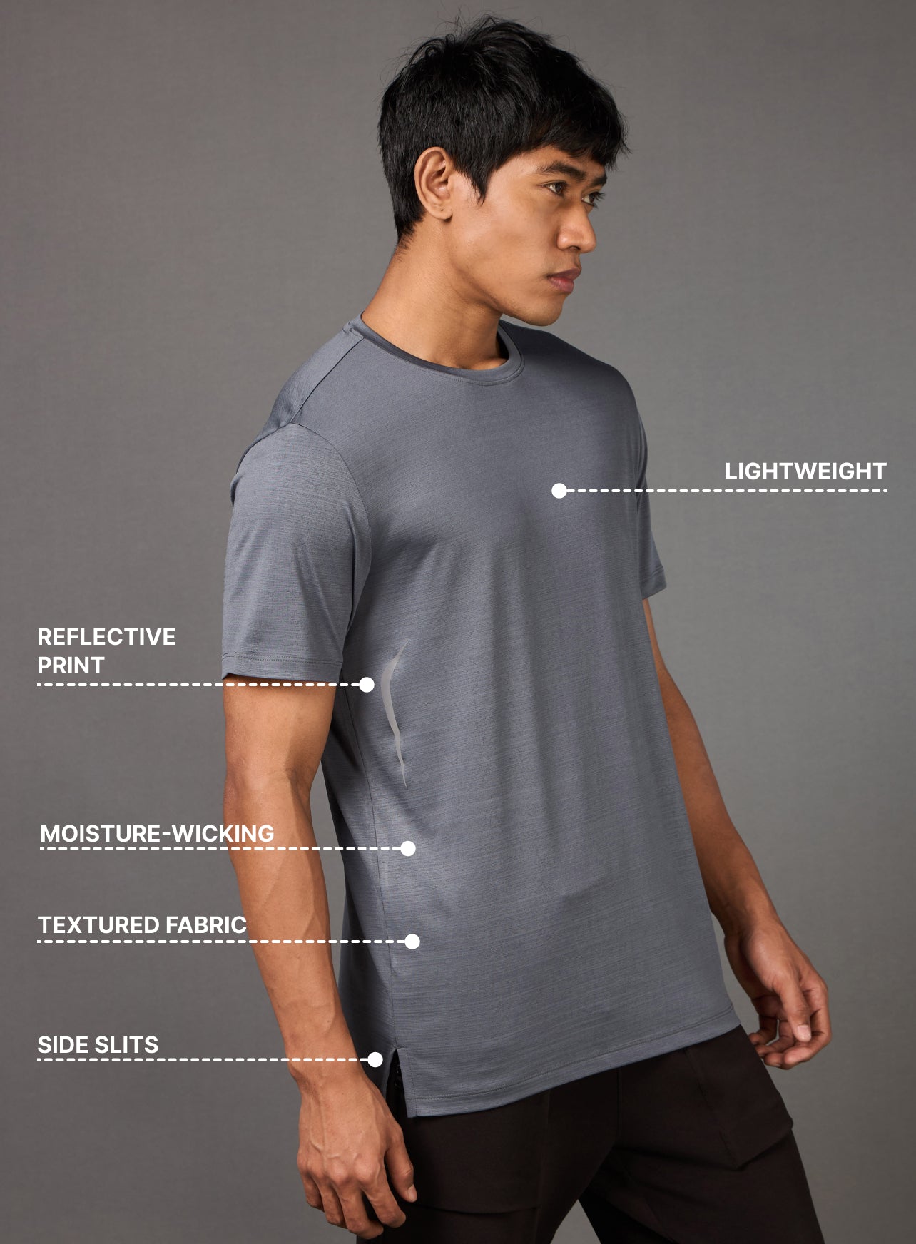 Men's City Escape Grey Running T-shirt