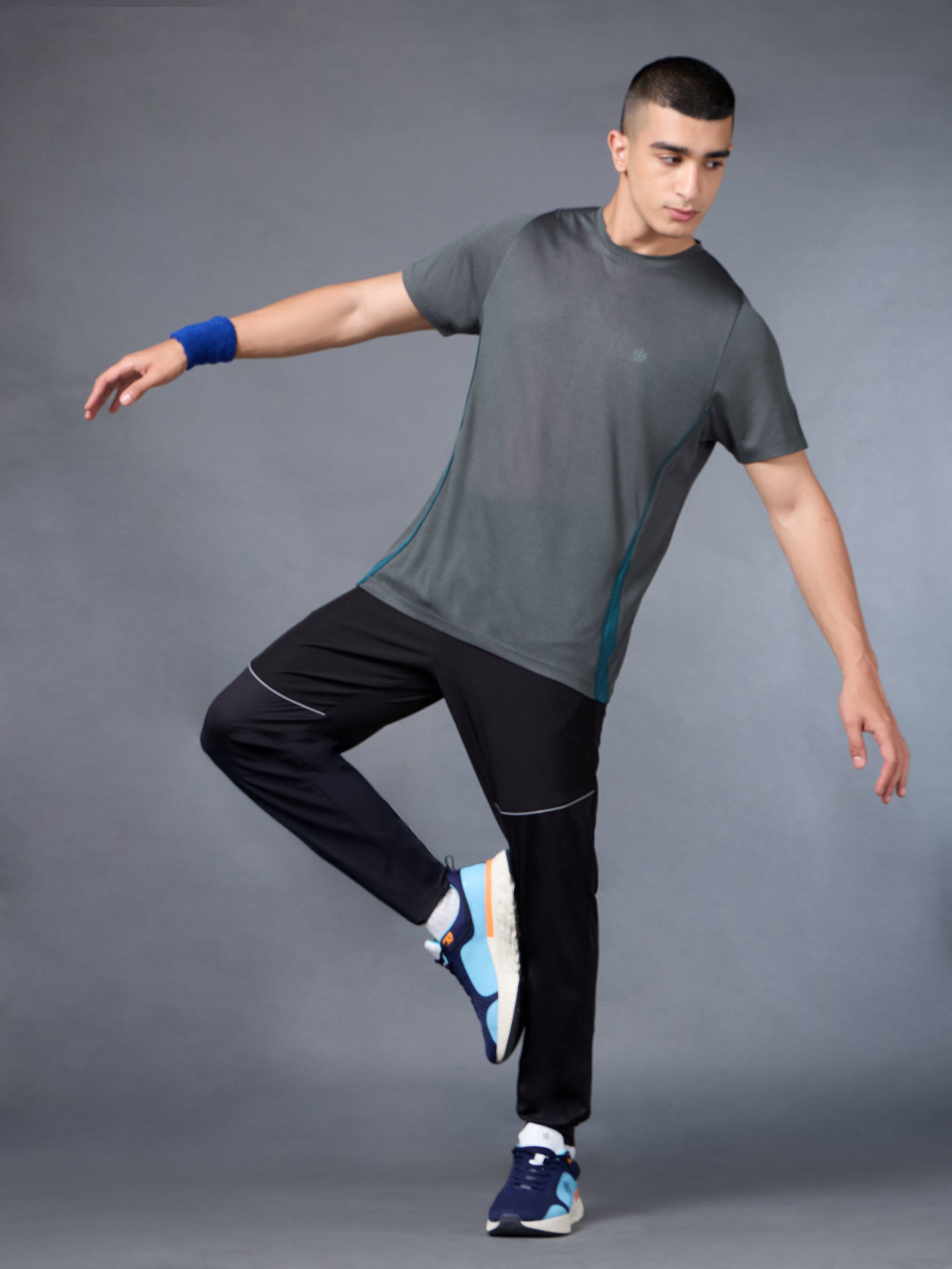 Men's Grey Honeycomb Knit Run T-shirt