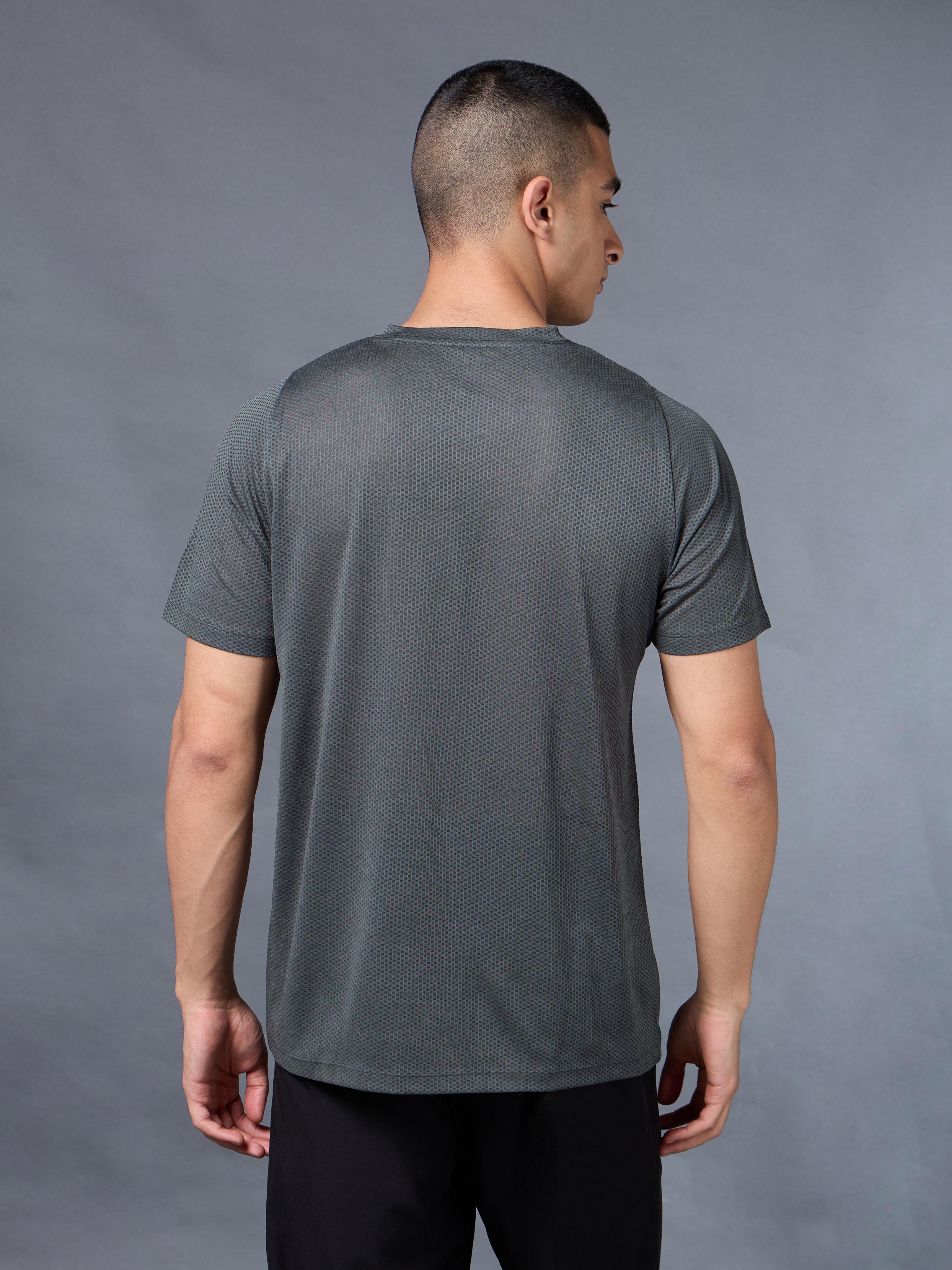 Men's Grey Honeycomb Knit Run T-shirt