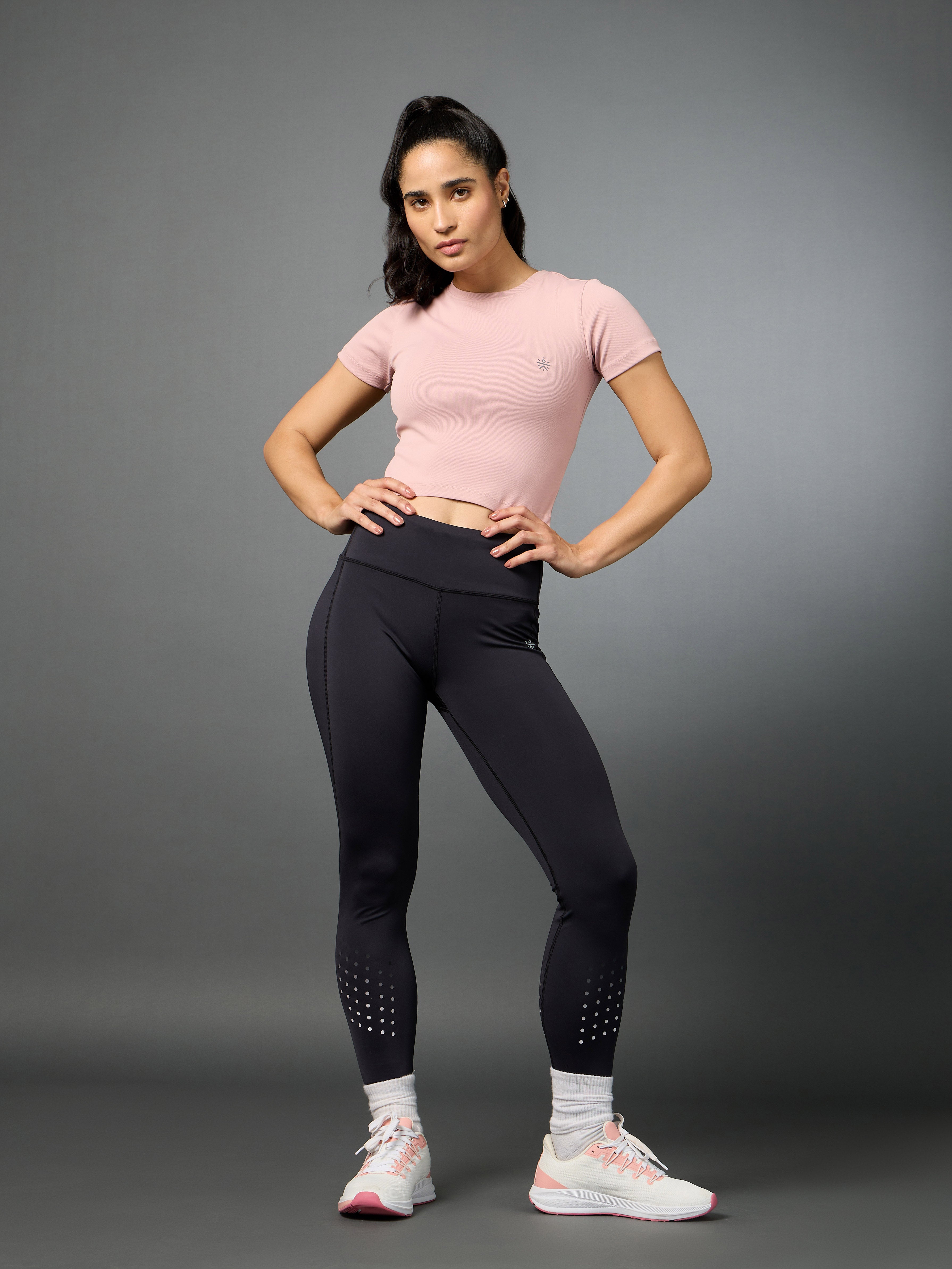 Women's Action Packed Running Pink Crop Top