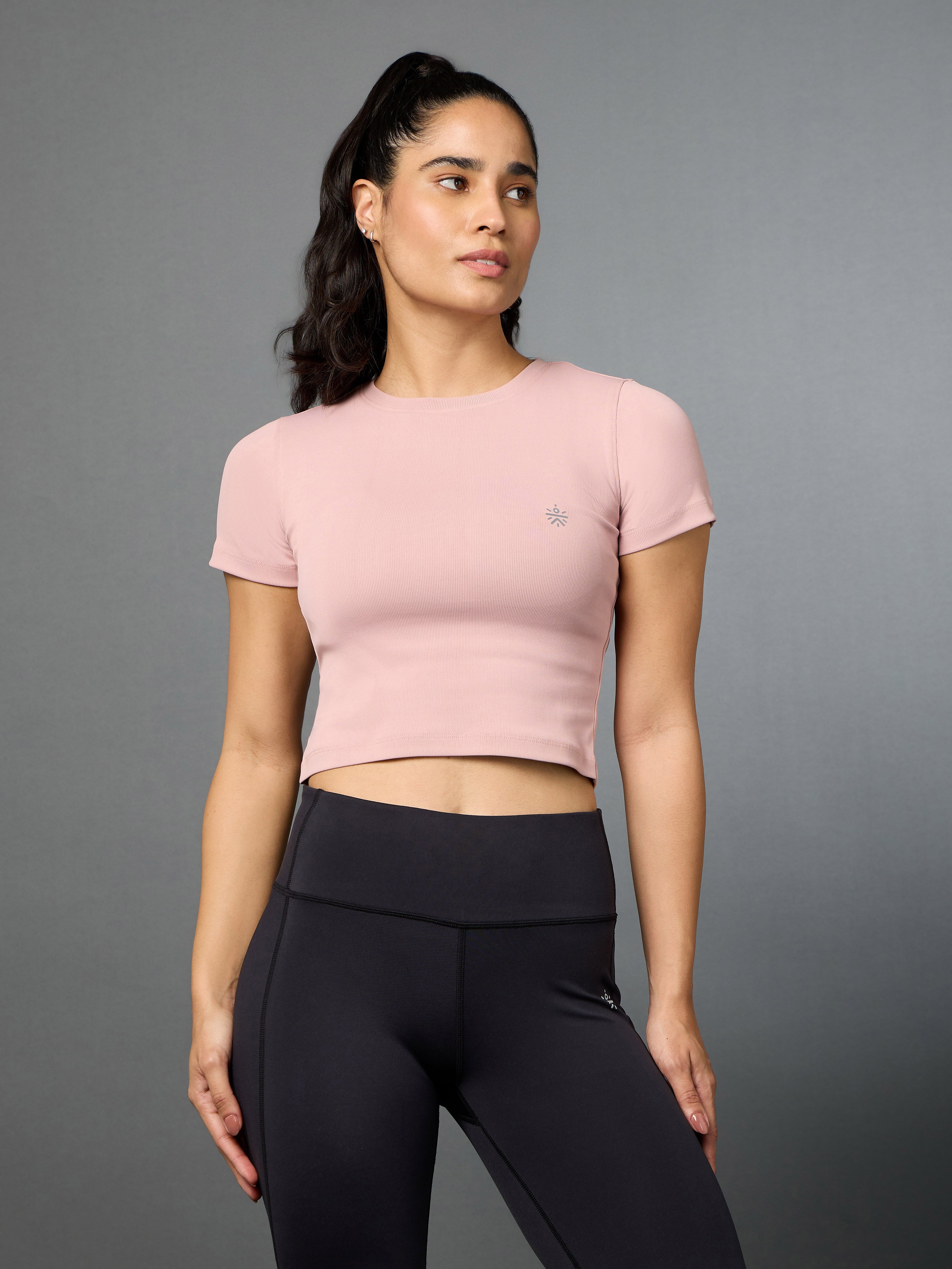 Women's Action Packed Running Pink Crop Top