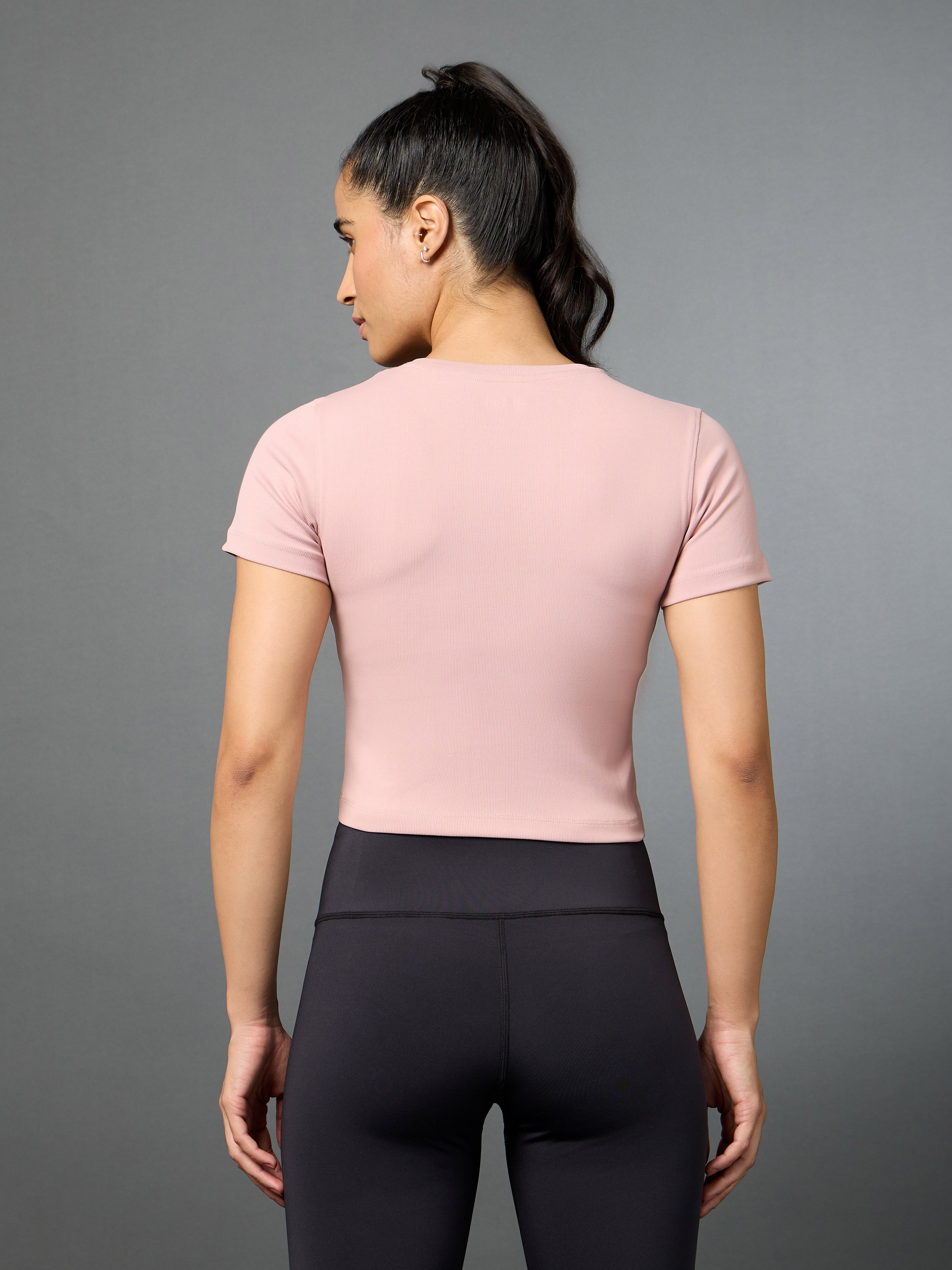 Women's Action Packed Running Pink Crop Top