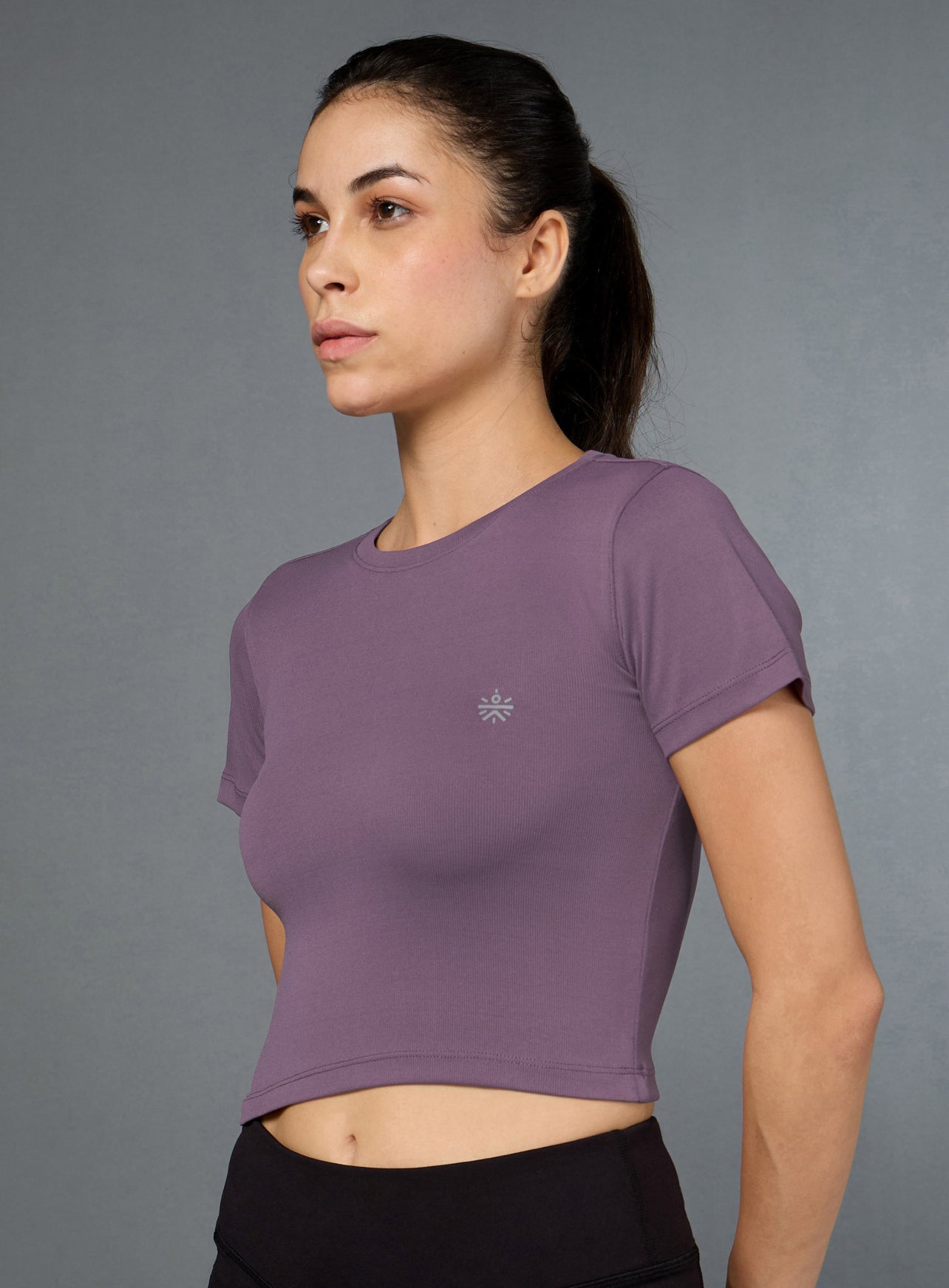 Women's Action Packed Running Purple Crop Top