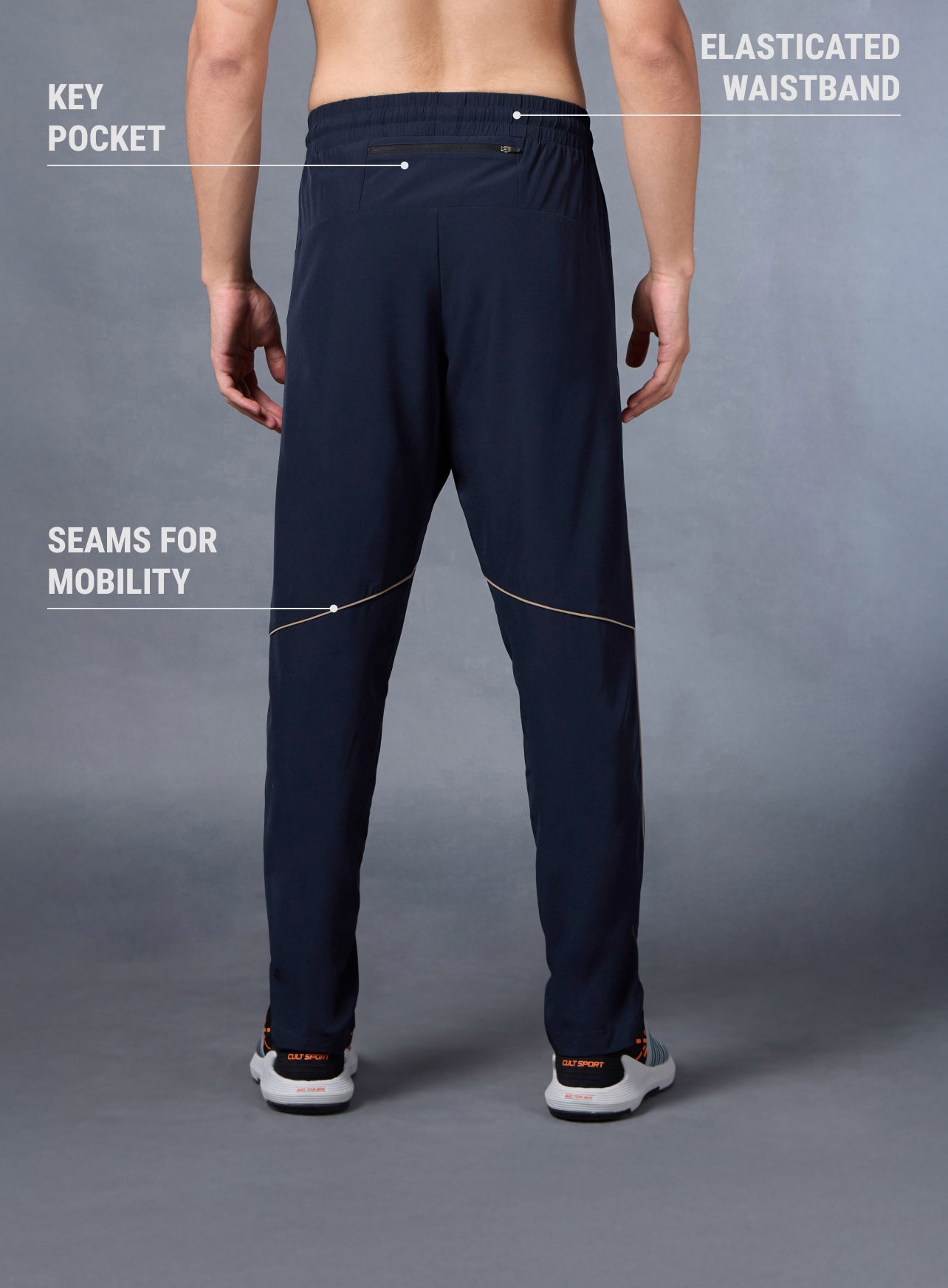 Men's Navy Pace up Running Trackpants