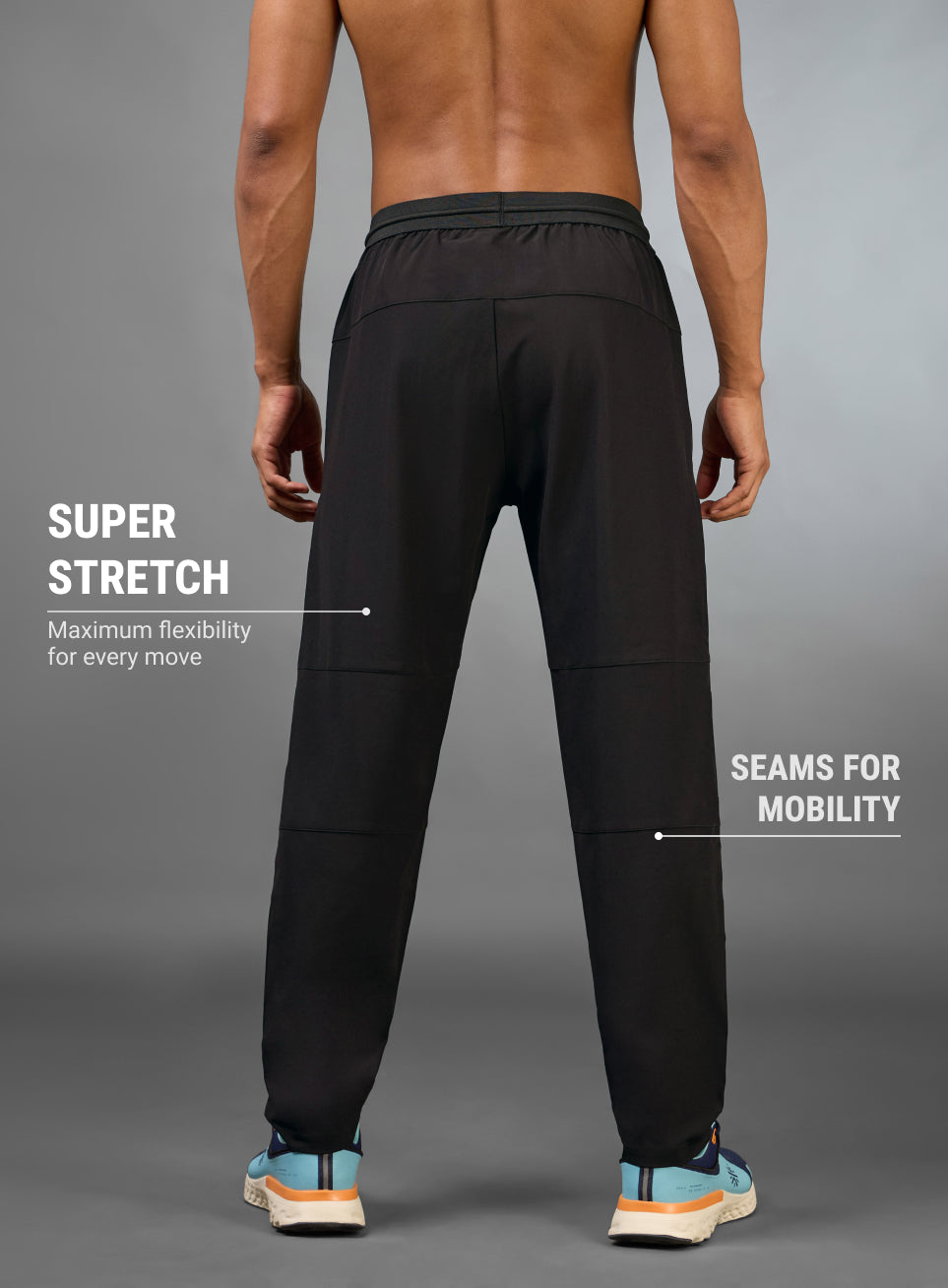 Men's Terrain Run Black Trackpants