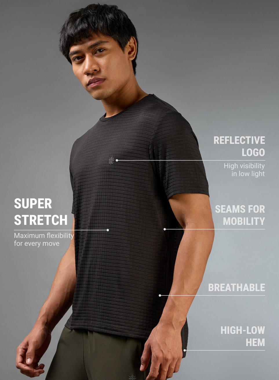 Men's Technical Knit Black High Performance T-shirt