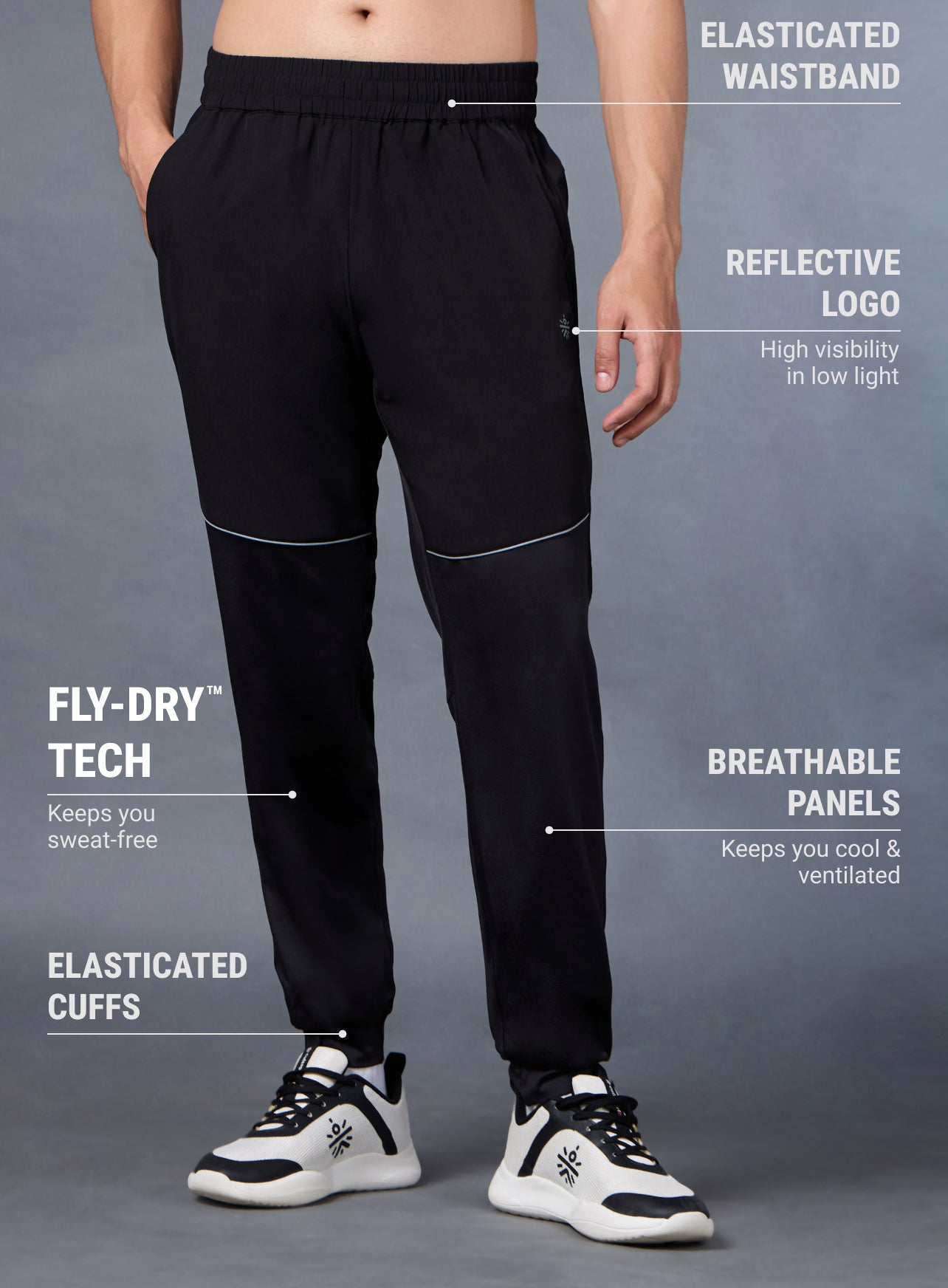 Men's Ranger Black Running Joggers