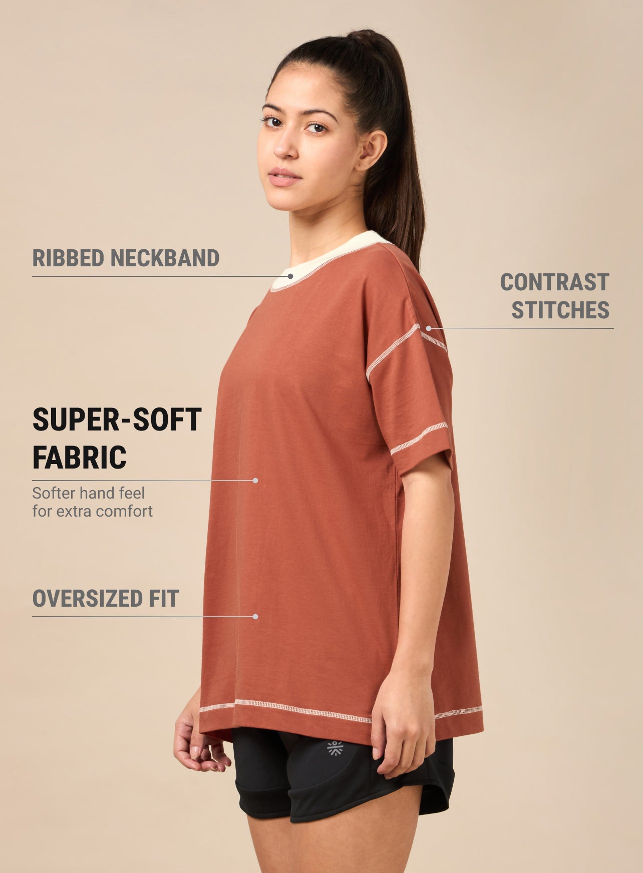 Women's Rust Relaxed Lounge T-shirt