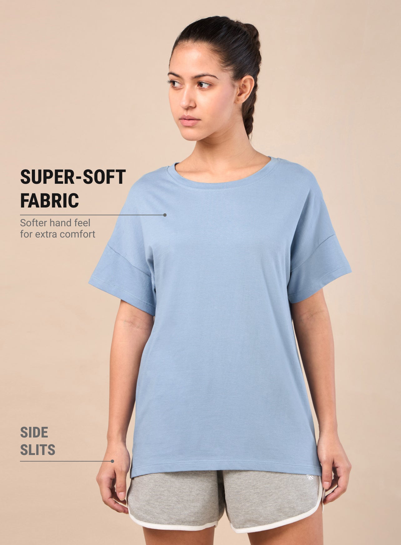 Women's Blue Relaxed Leisure T-shirt