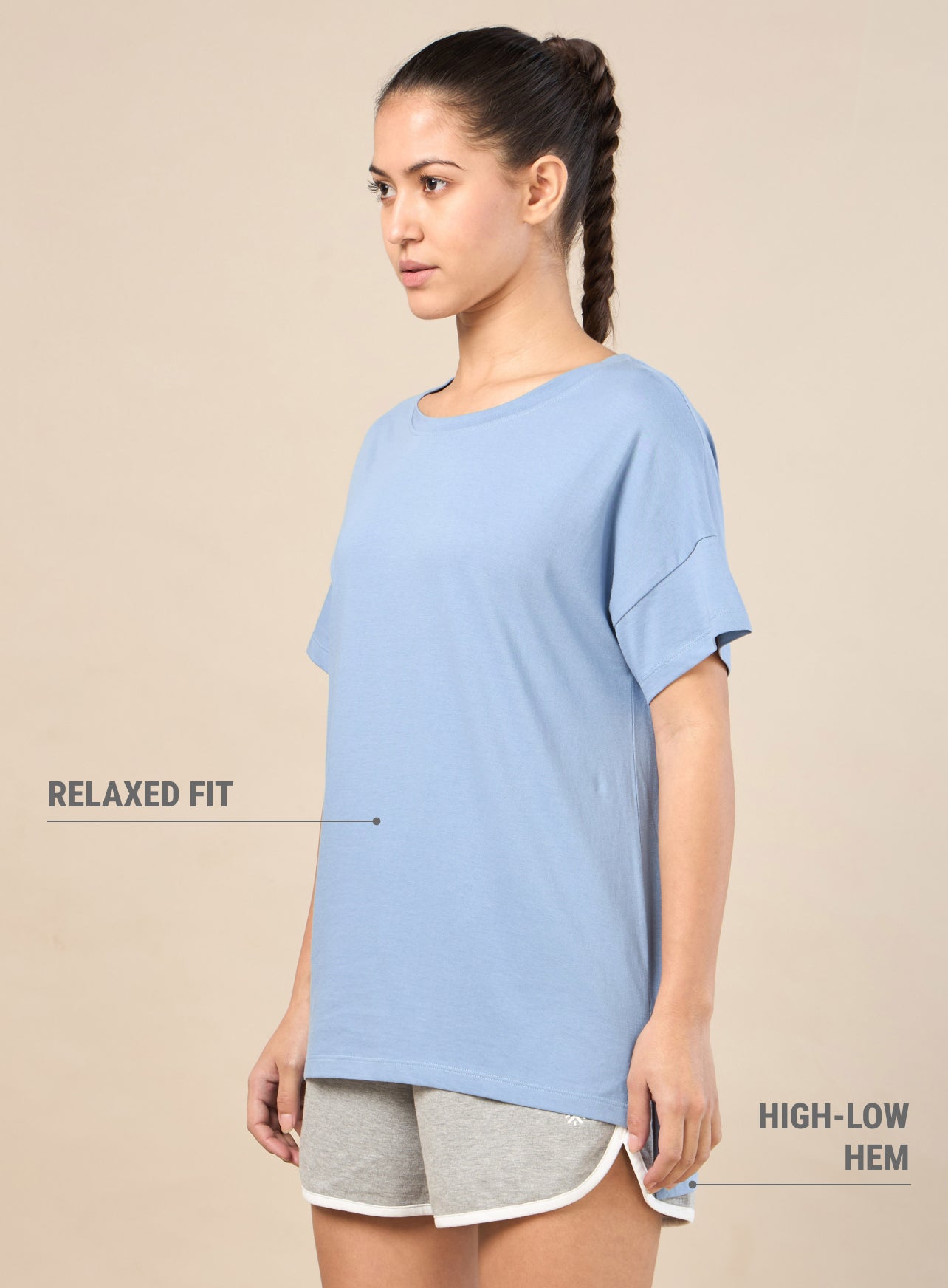 Women's Blue Relaxed Leisure T-shirt