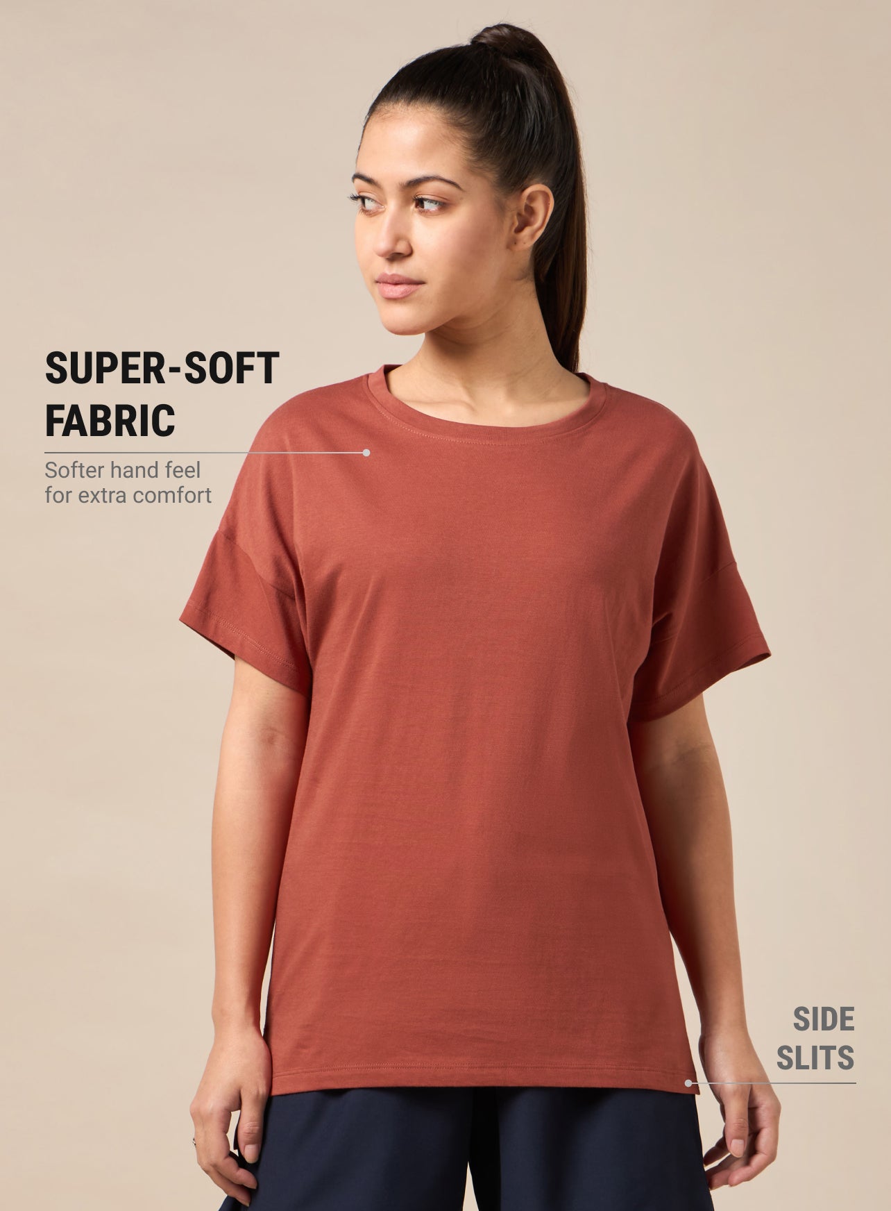 Women's Rust Relaxed Leisure T-shirt