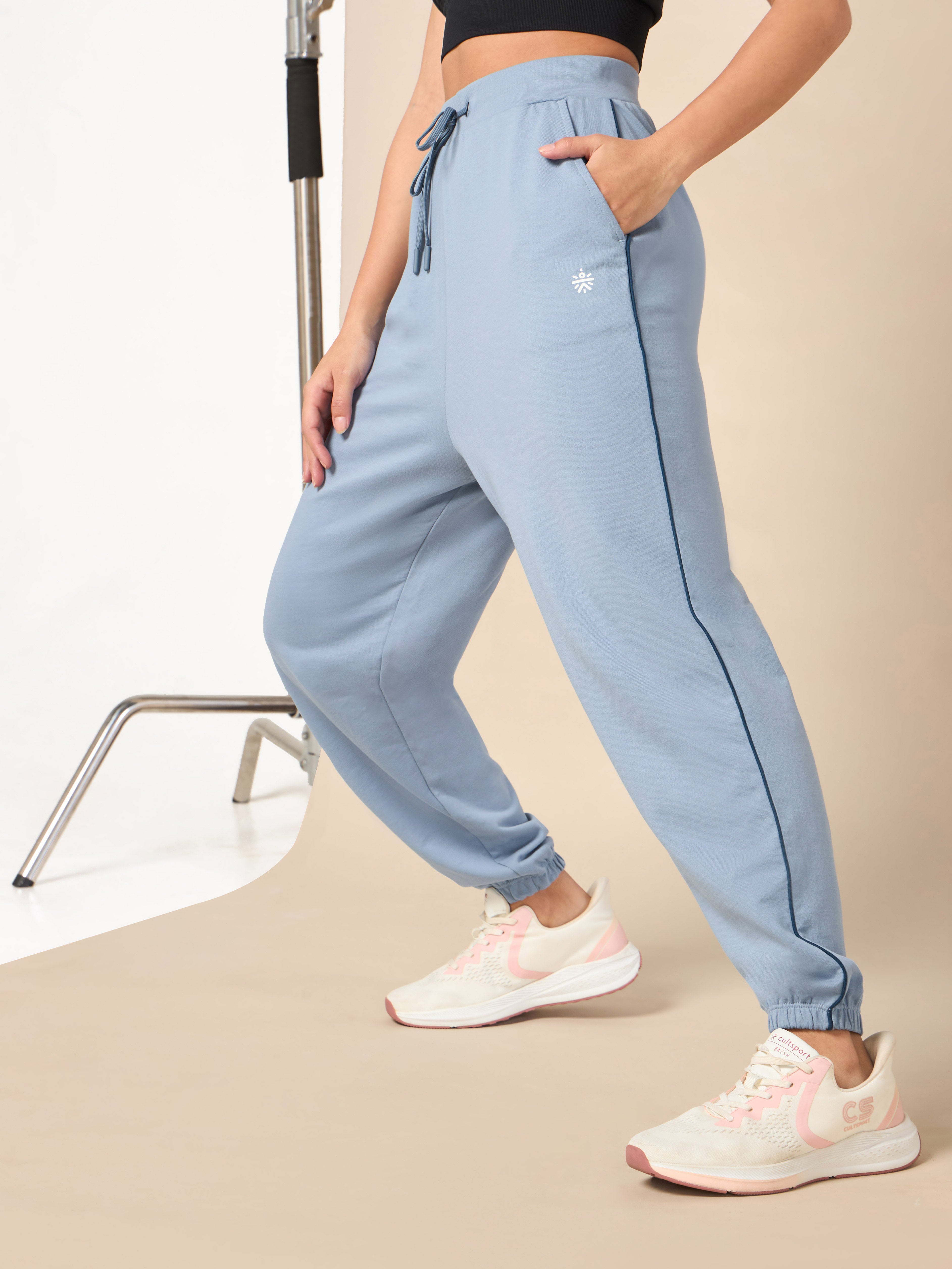 Women's Light Blue Relaxed Joggers