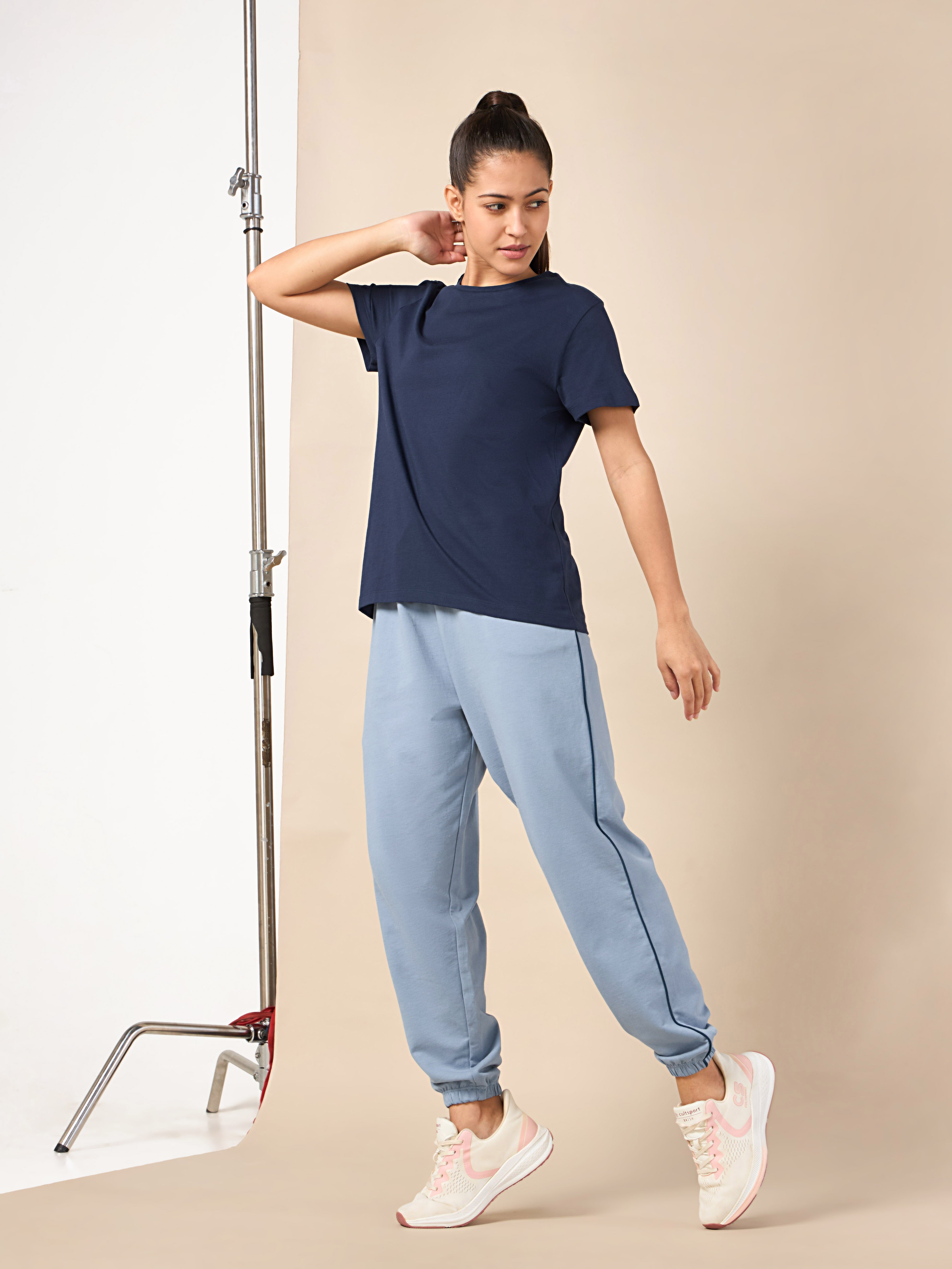Women's Light Blue Relaxed Joggers