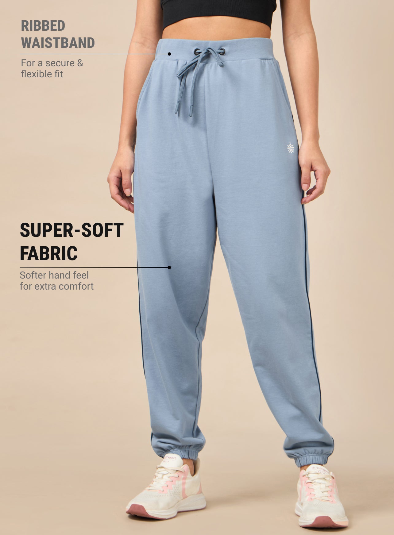 Women's Light Blue Relaxed Joggers