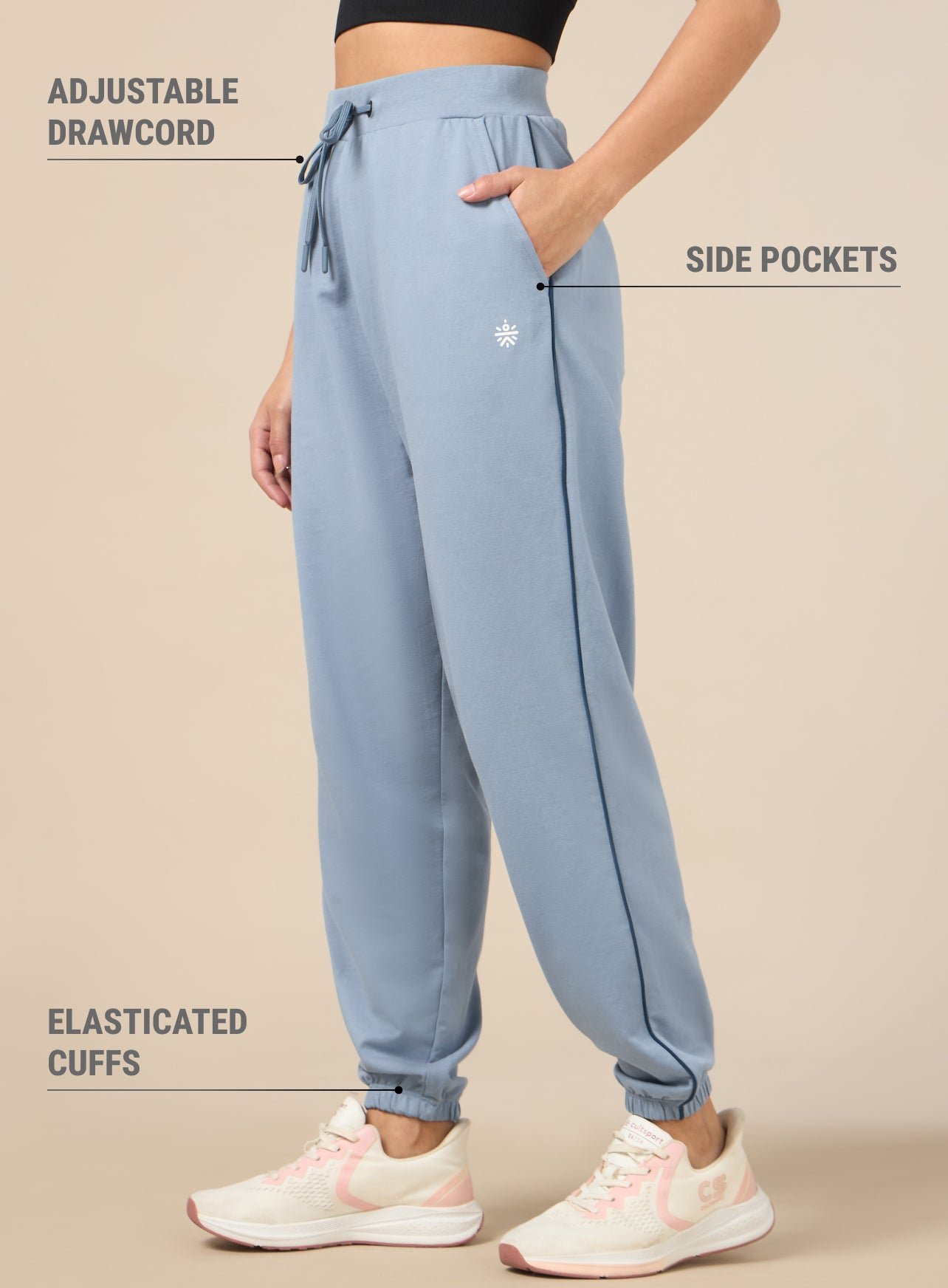 Women's Light Blue Relaxed Joggers