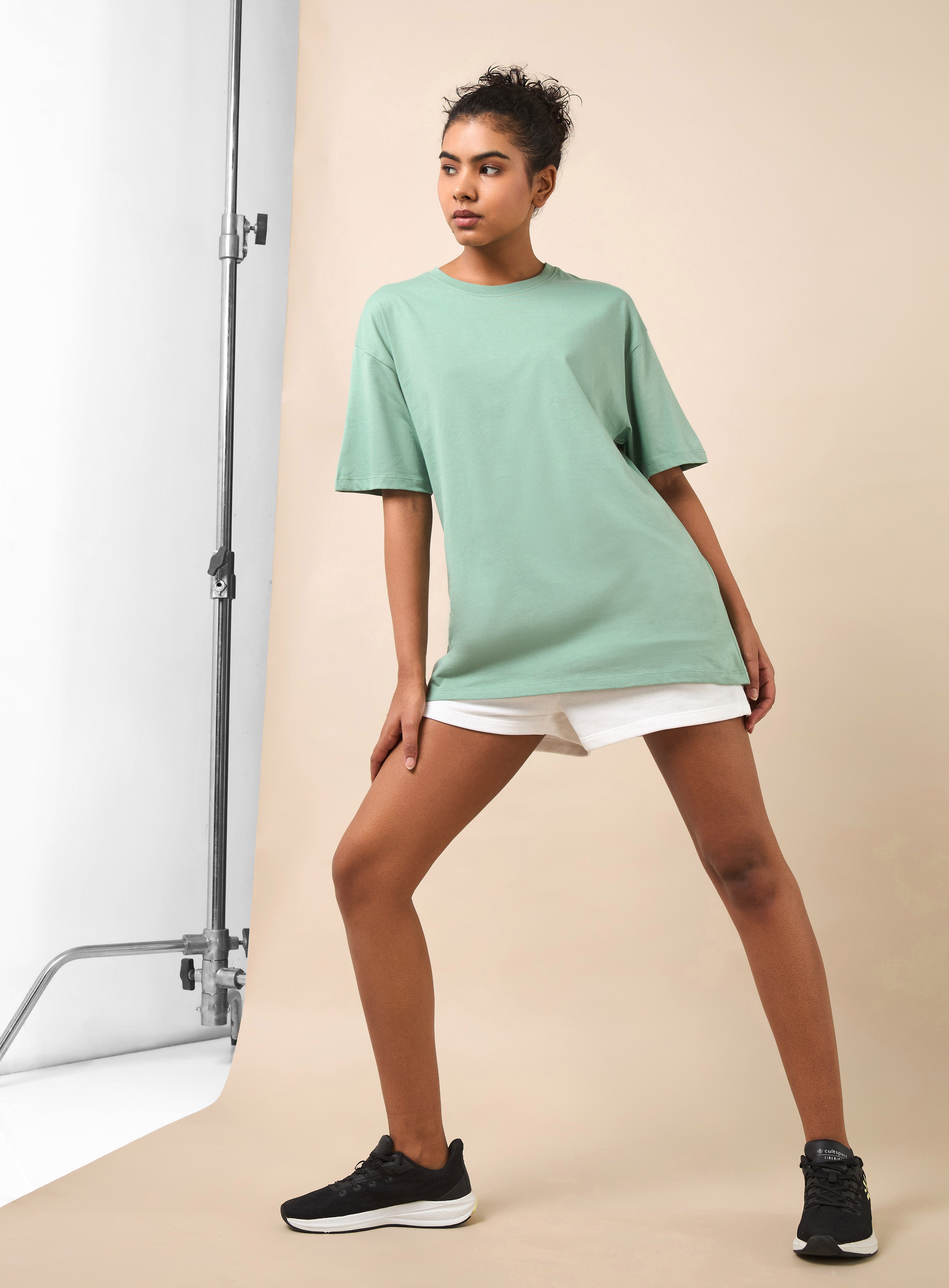 Women's Lounge Oversized Fit Green T-shirt