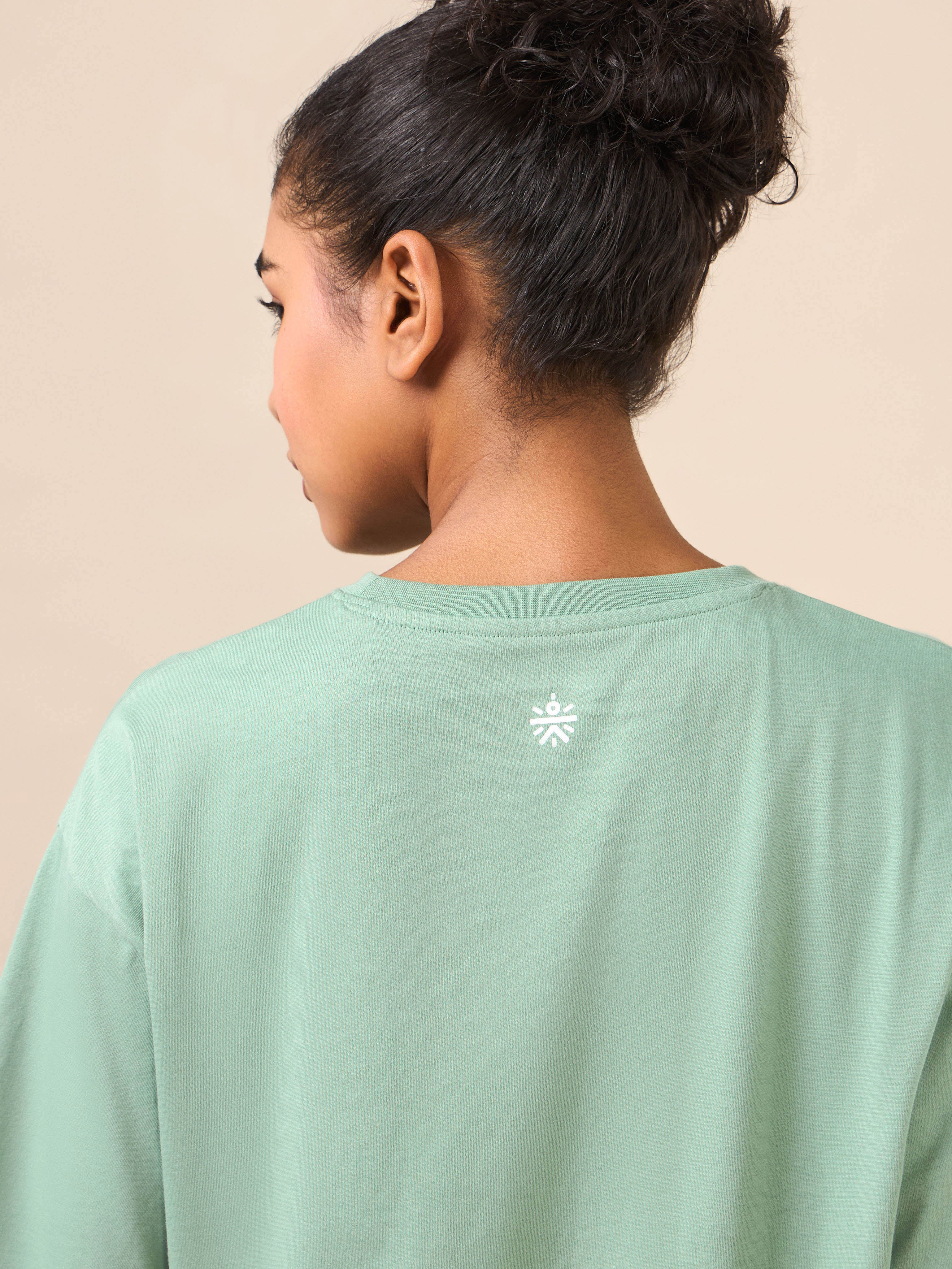 Women's Lounge Oversized Fit Green T-shirt