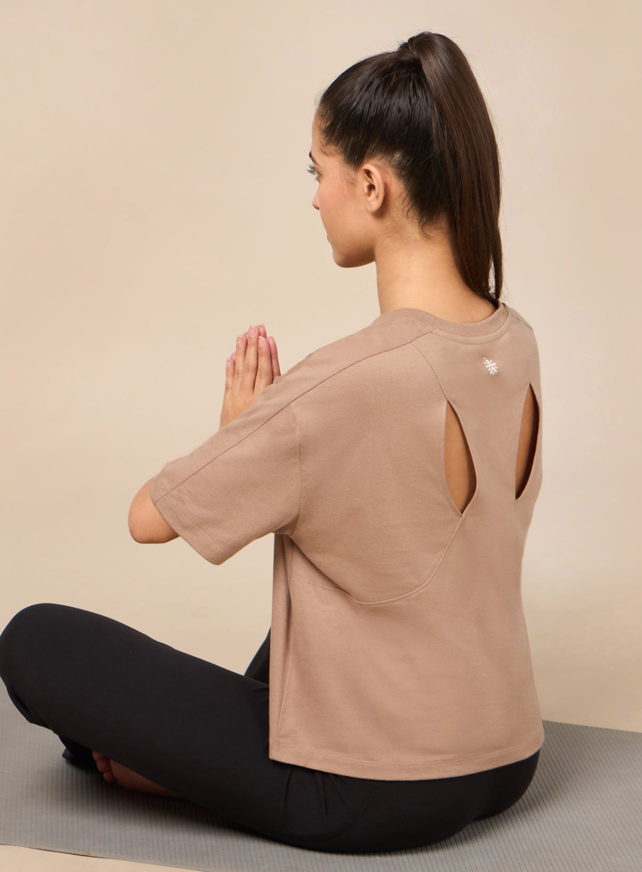 Women's Yoga Flow Light Brown T-shirt
