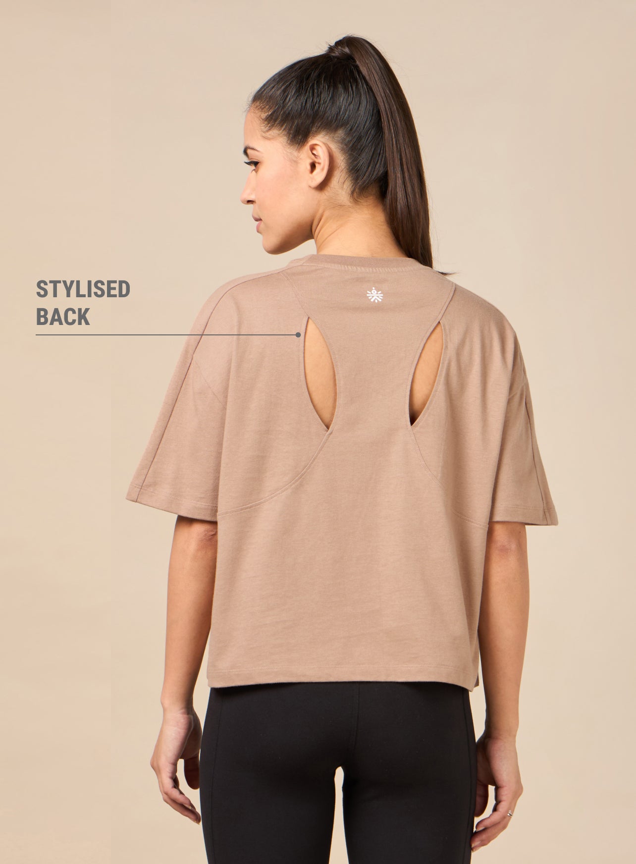 Women's Yoga Flow Light Brown T-shirt