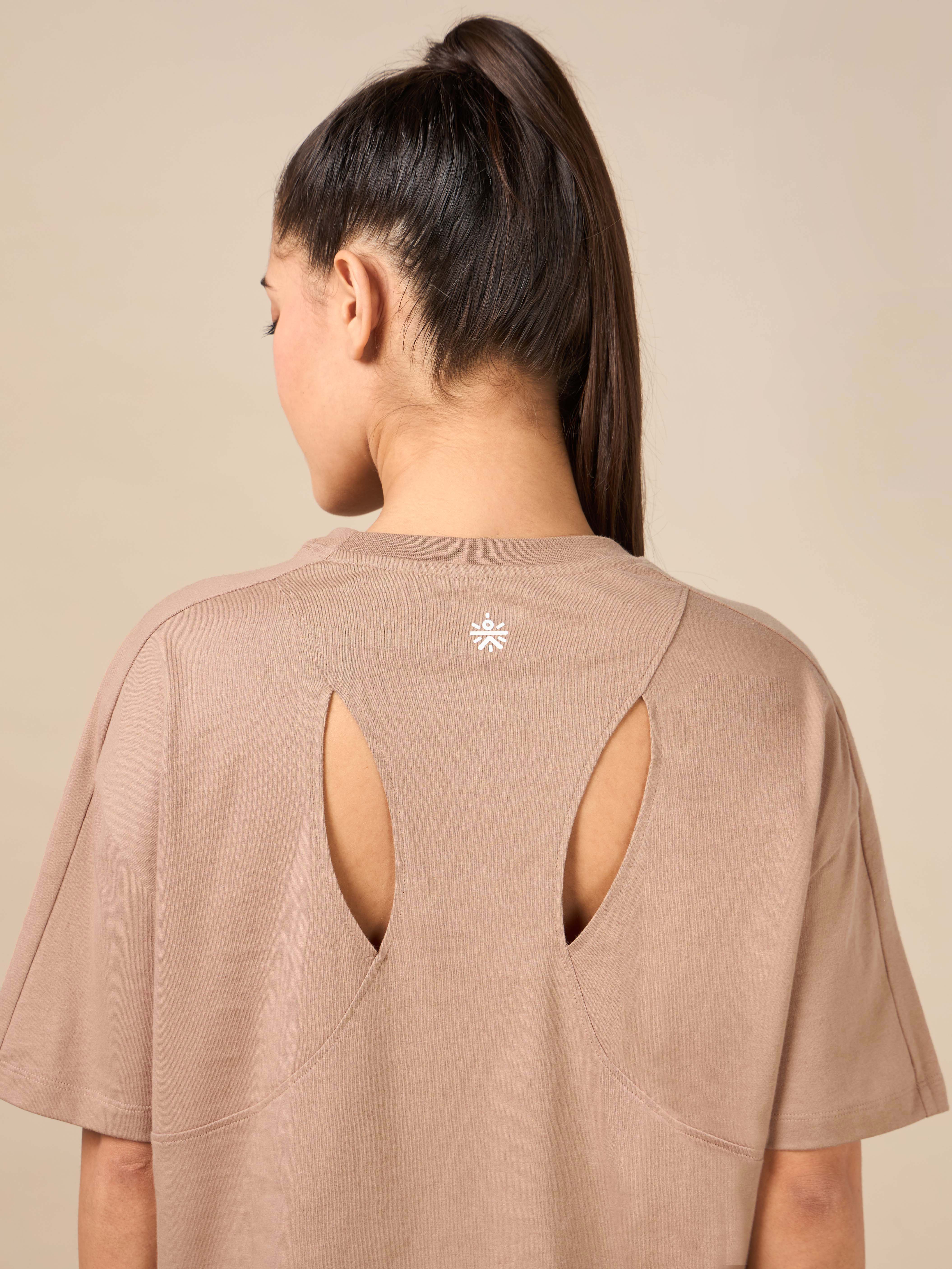 Women's Yoga Flow Light Brown T-shirt