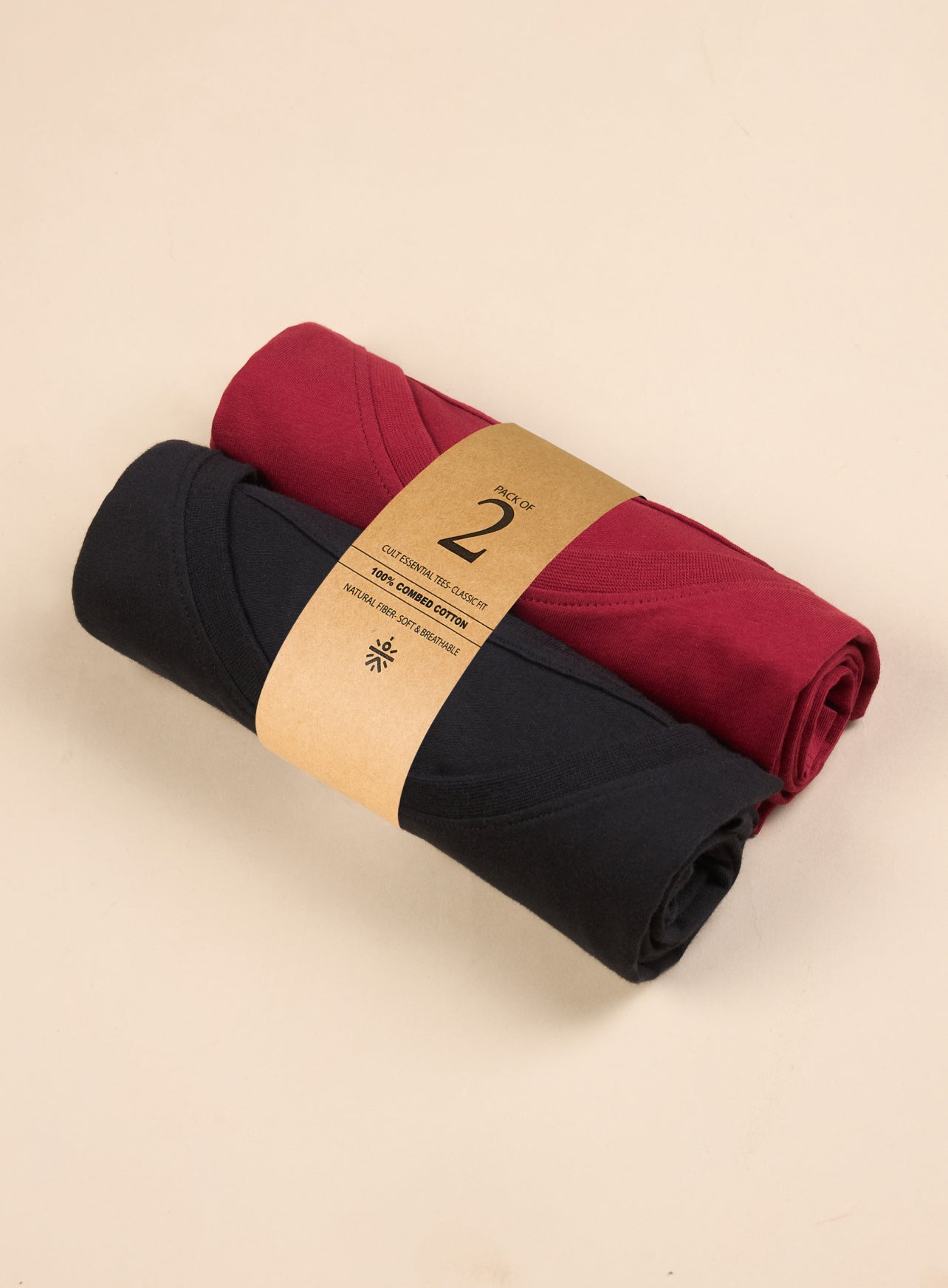 Men's Cult Essential Cotton Pack of 2 T-shirts - Black & Red