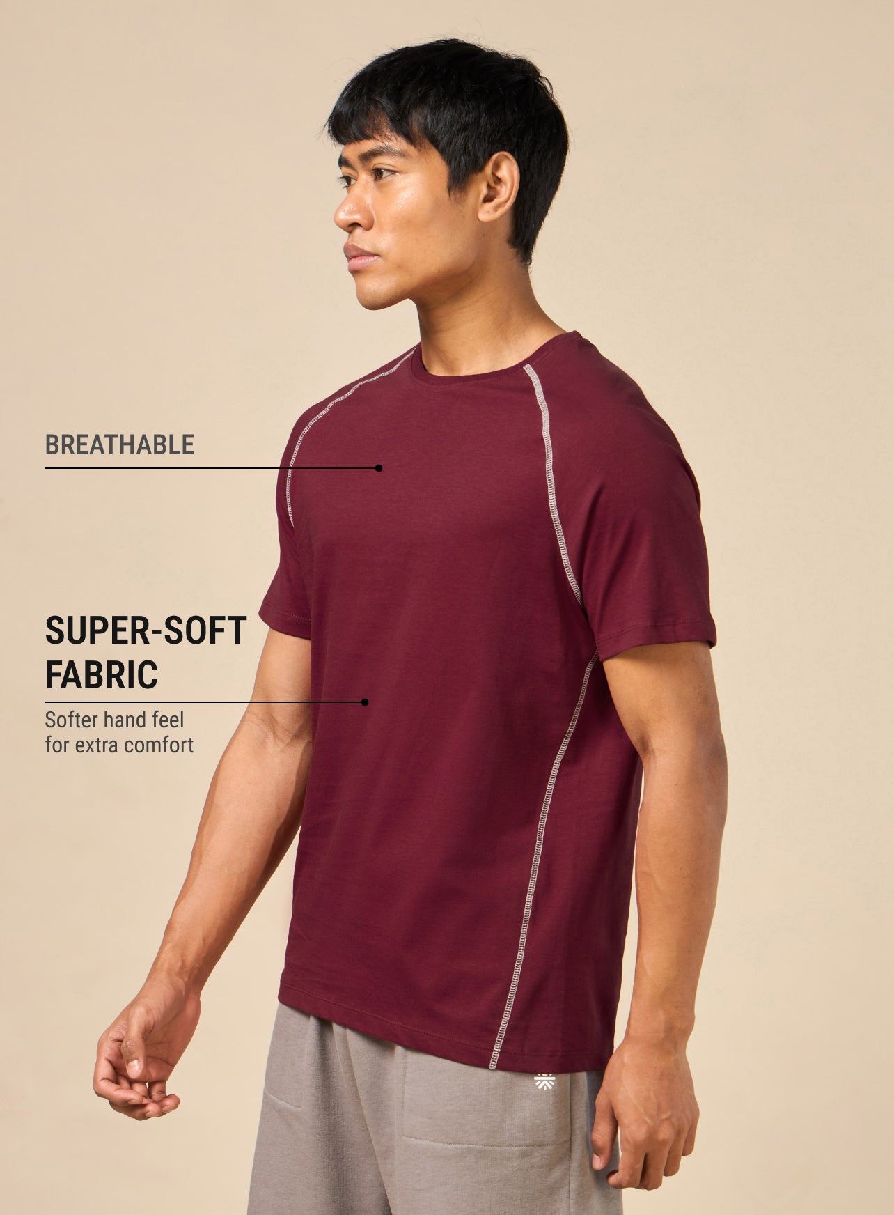 Men's Cult Essential Maroon Training T-shirt