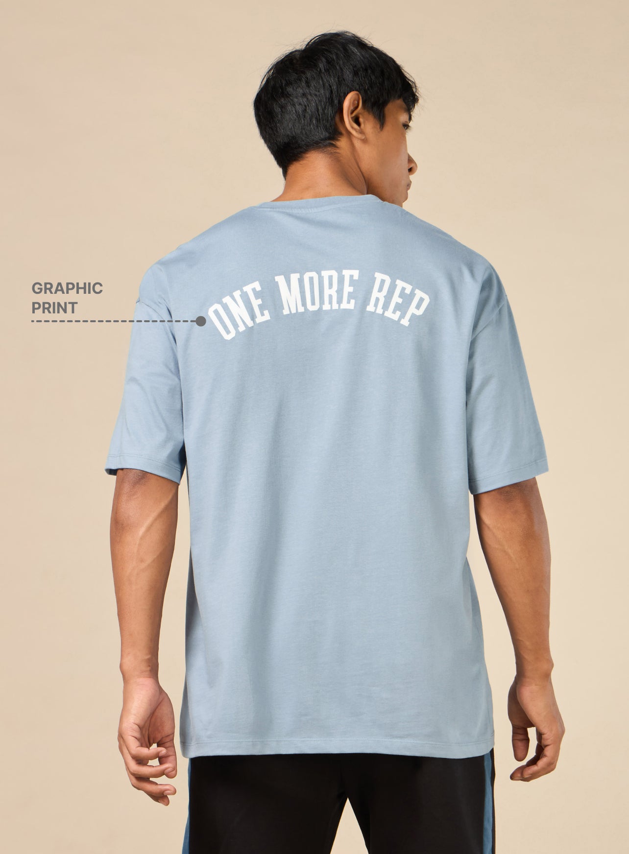 Men's One More Rep Back Print Blue T-shirt