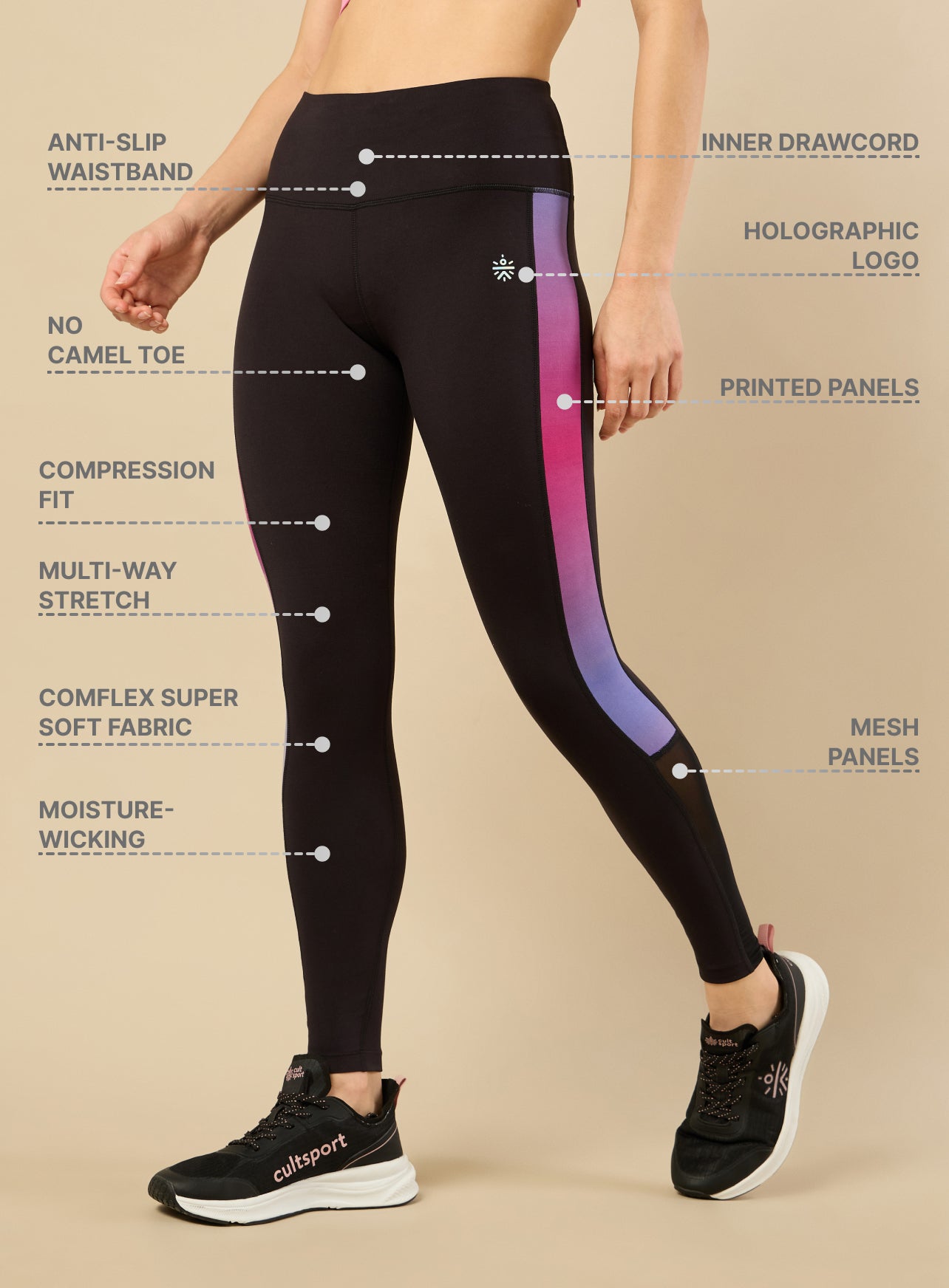 Women's Gym and Train Black Tights