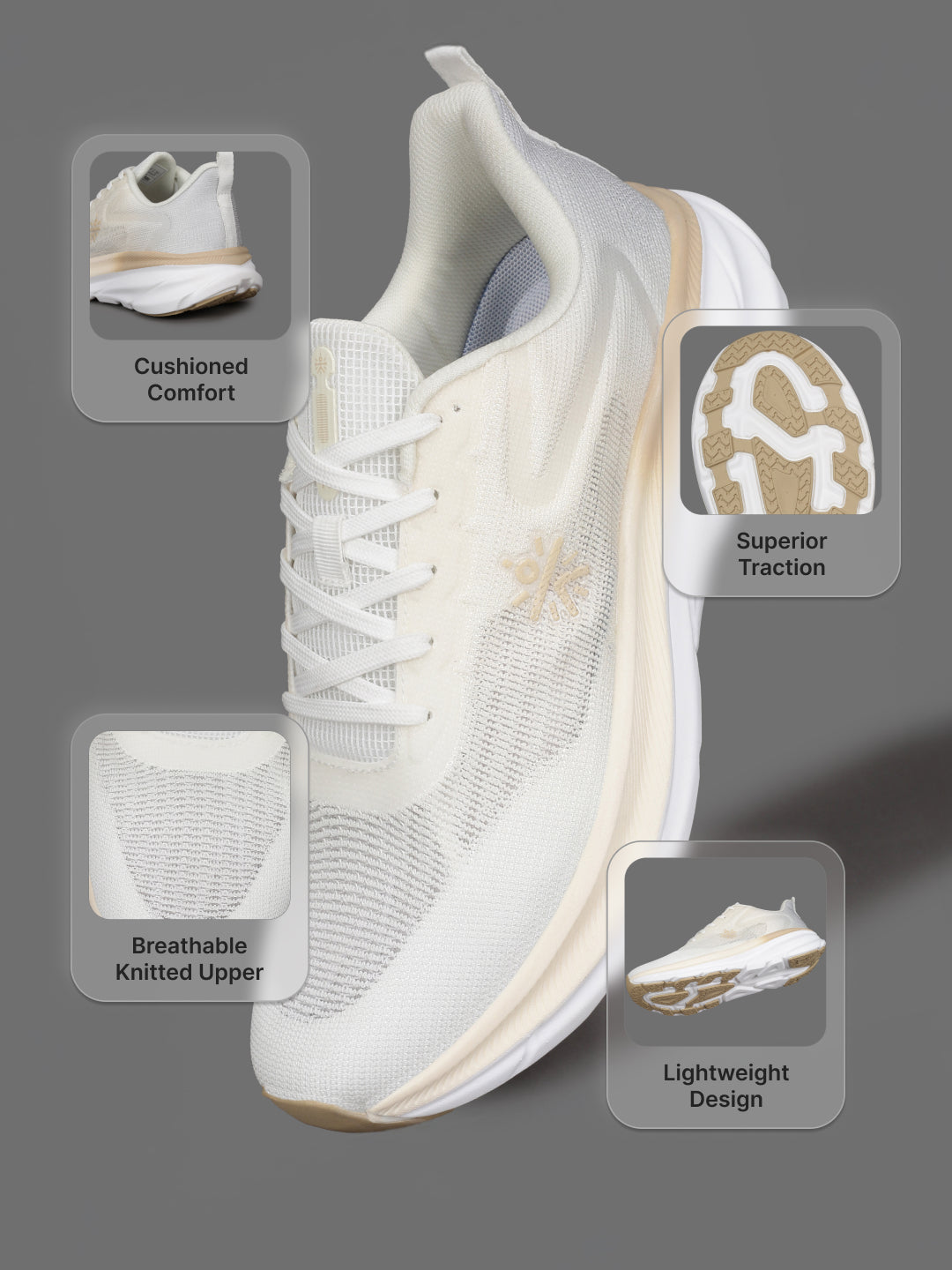 cult Unisex Nebula Running Shoes - Beige