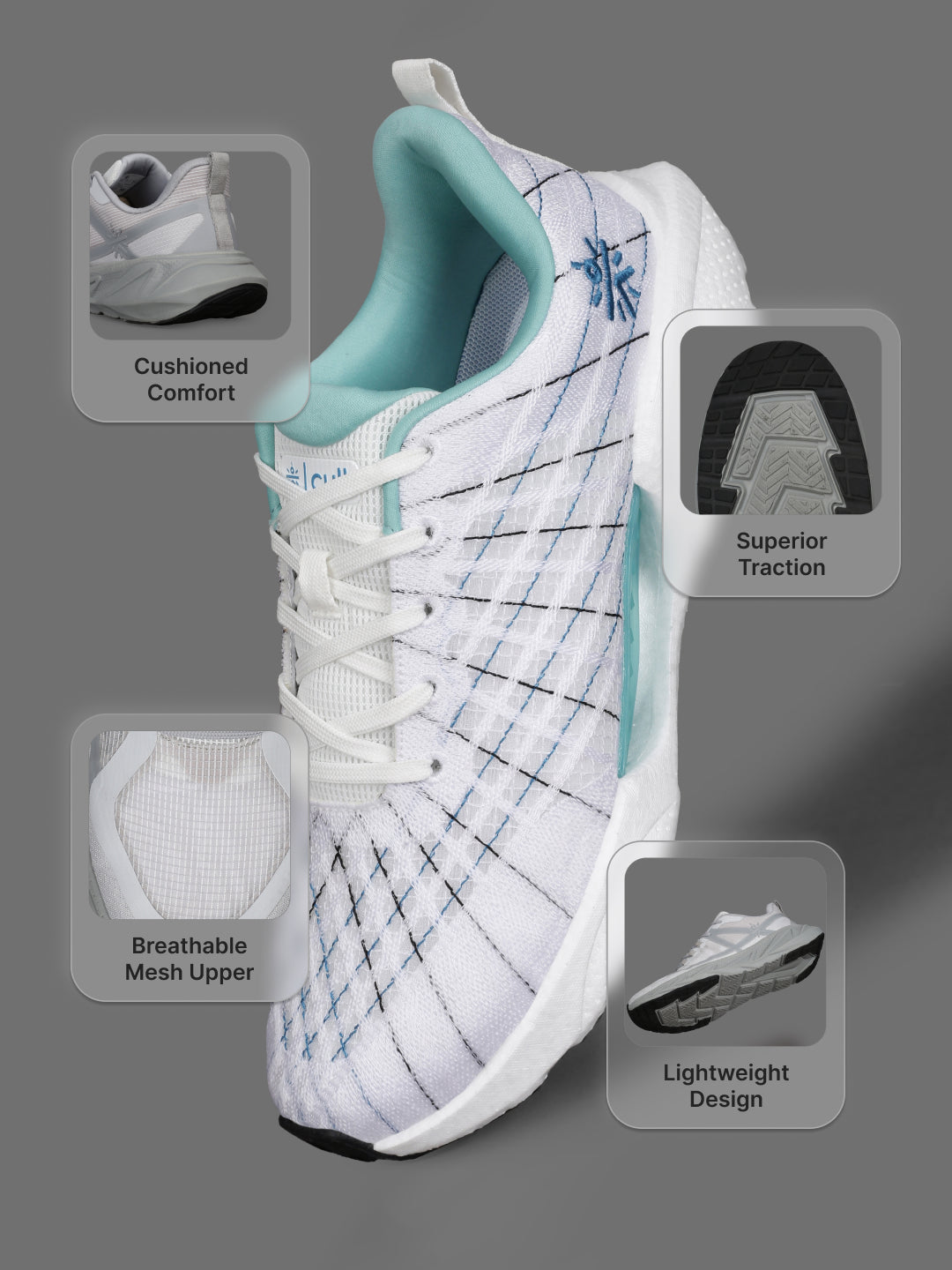 cult Men's MeshBlaze Walking Shoes - Blue