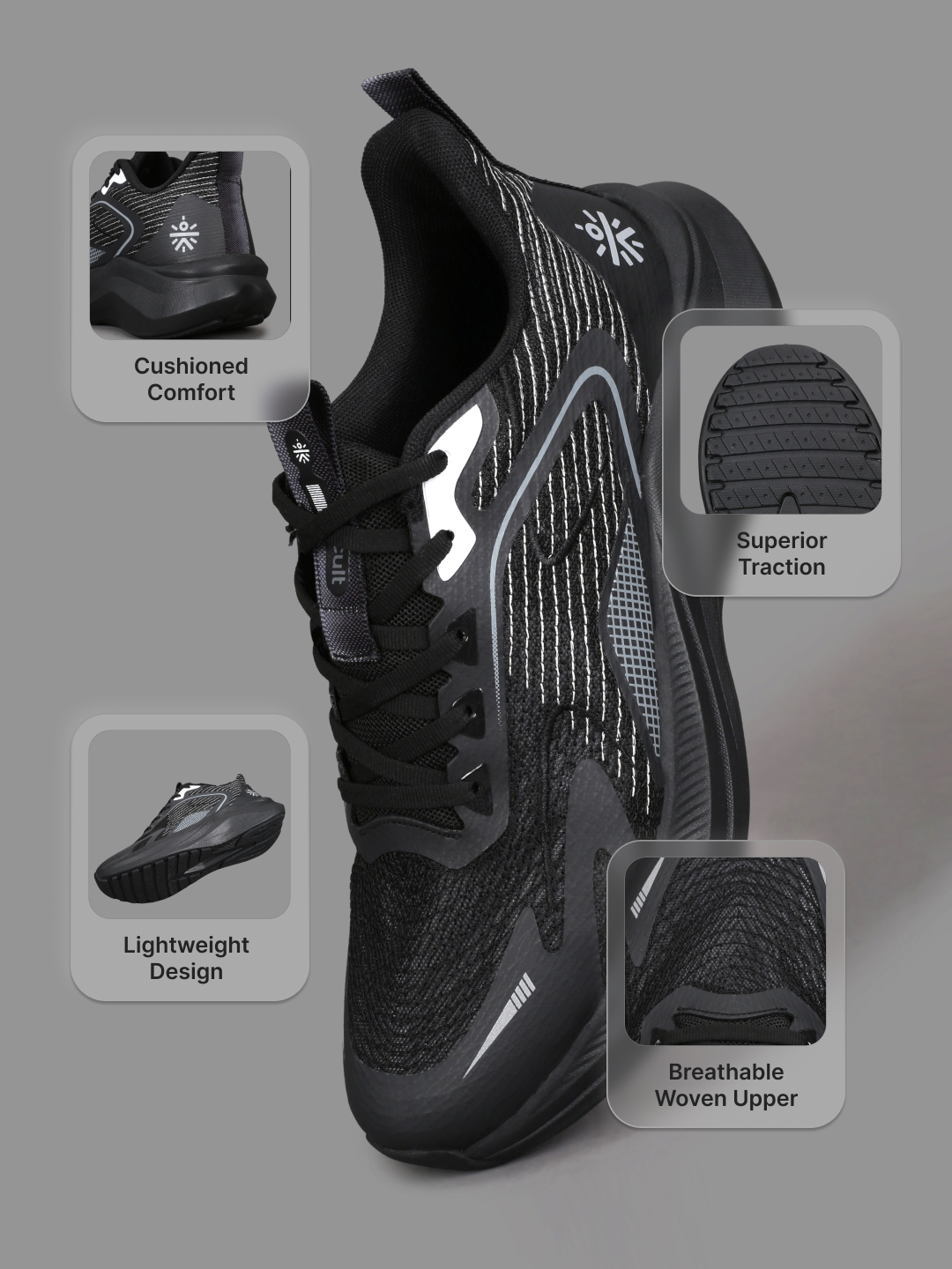 cult Men's GlaciusX Running Shoes - Black