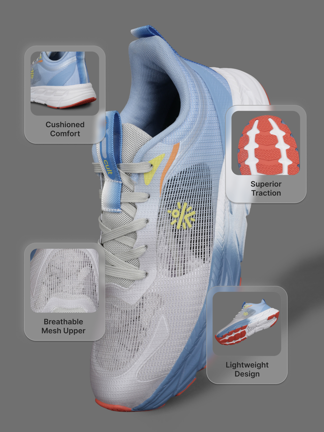 cult Men's Fortis Casual Shoes - Grey & Blue