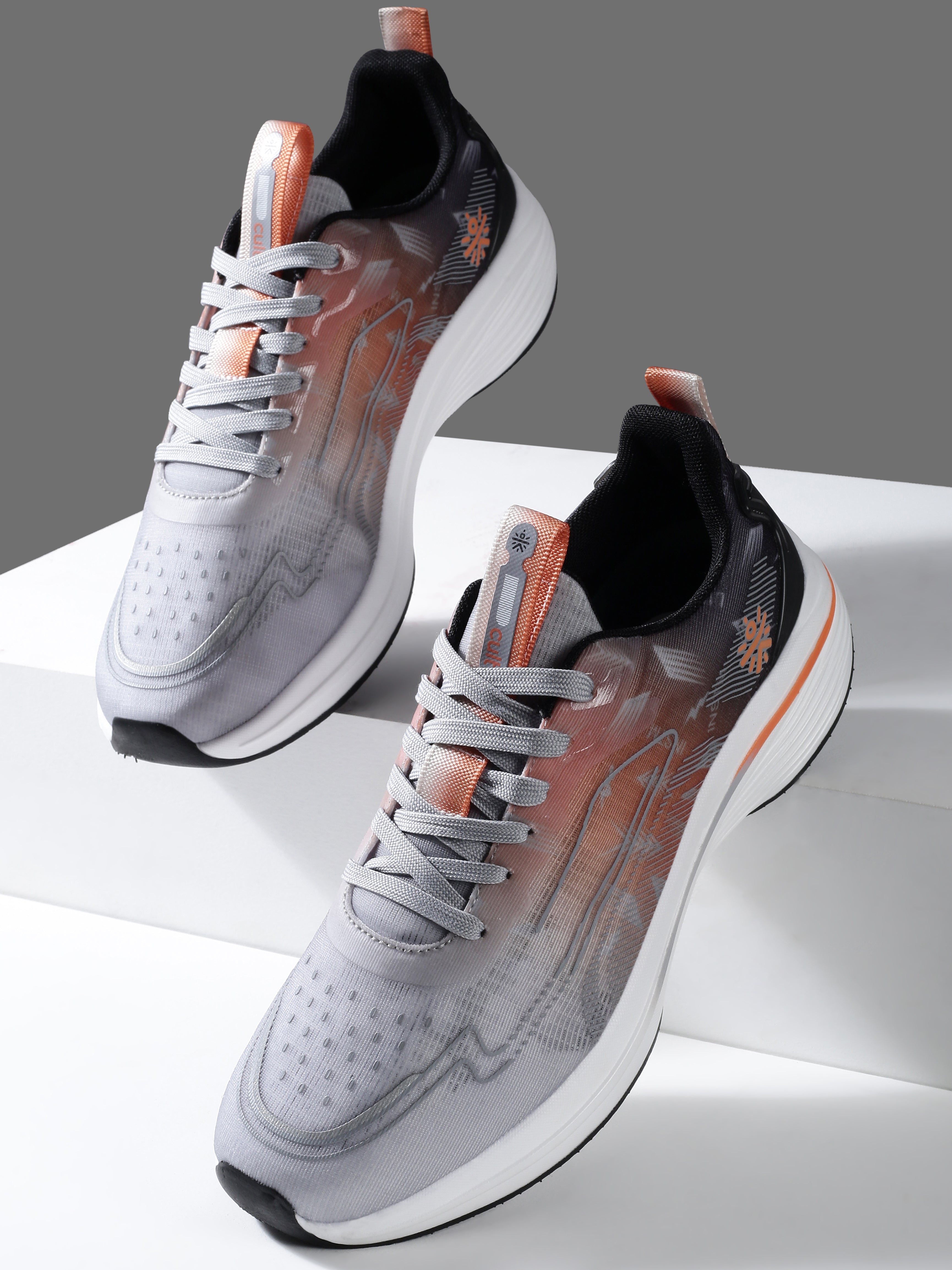 cult Men's Xypher Running Shoes - D.Grey/Orange