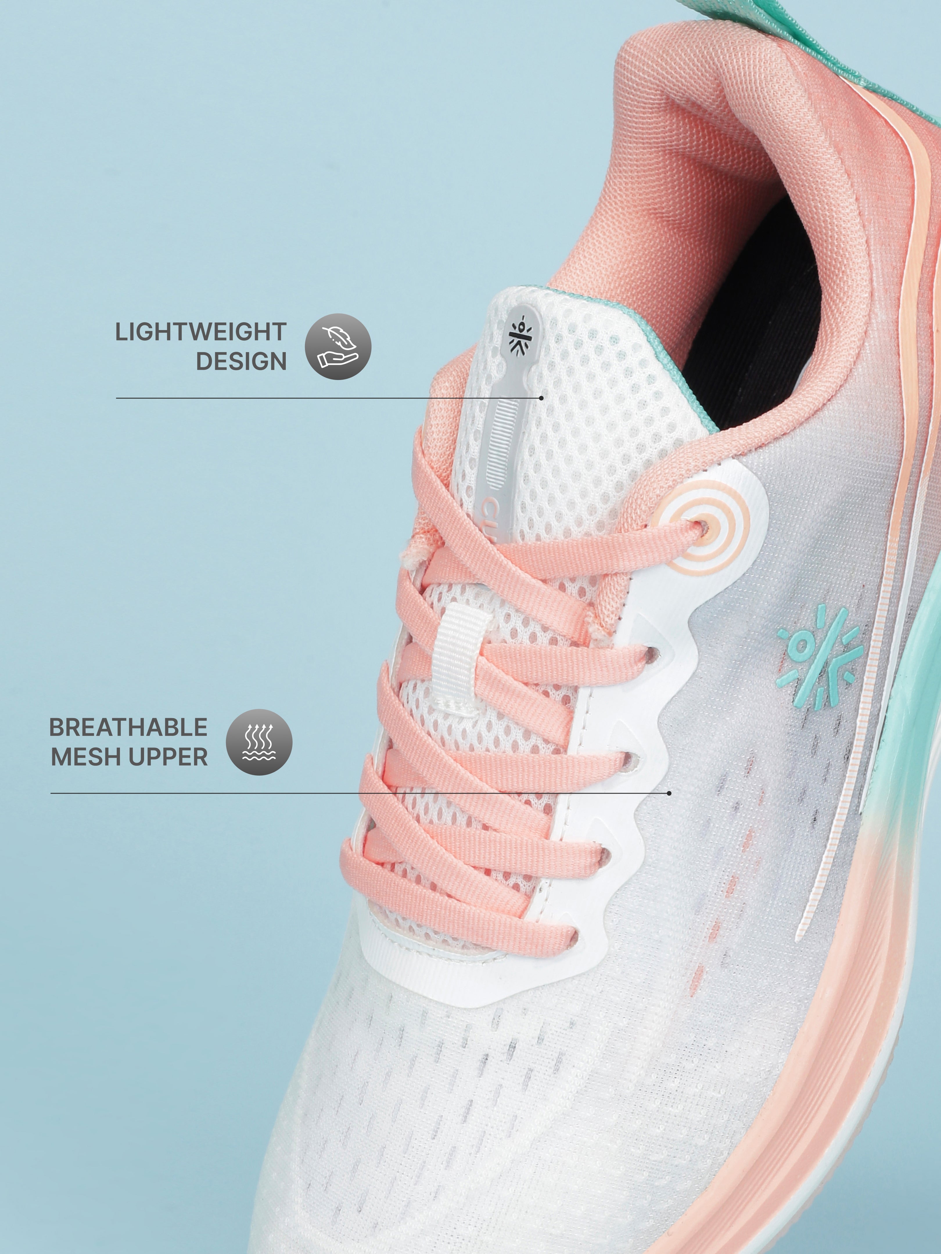 Cult Women's Dynex Running Shoes - White/Peach