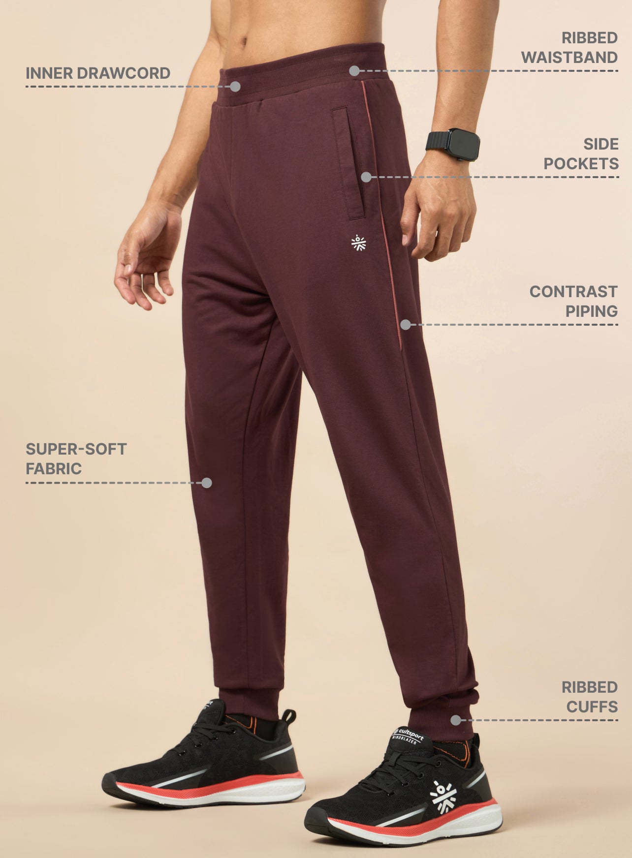 Men's Training Essential Brown Joggers