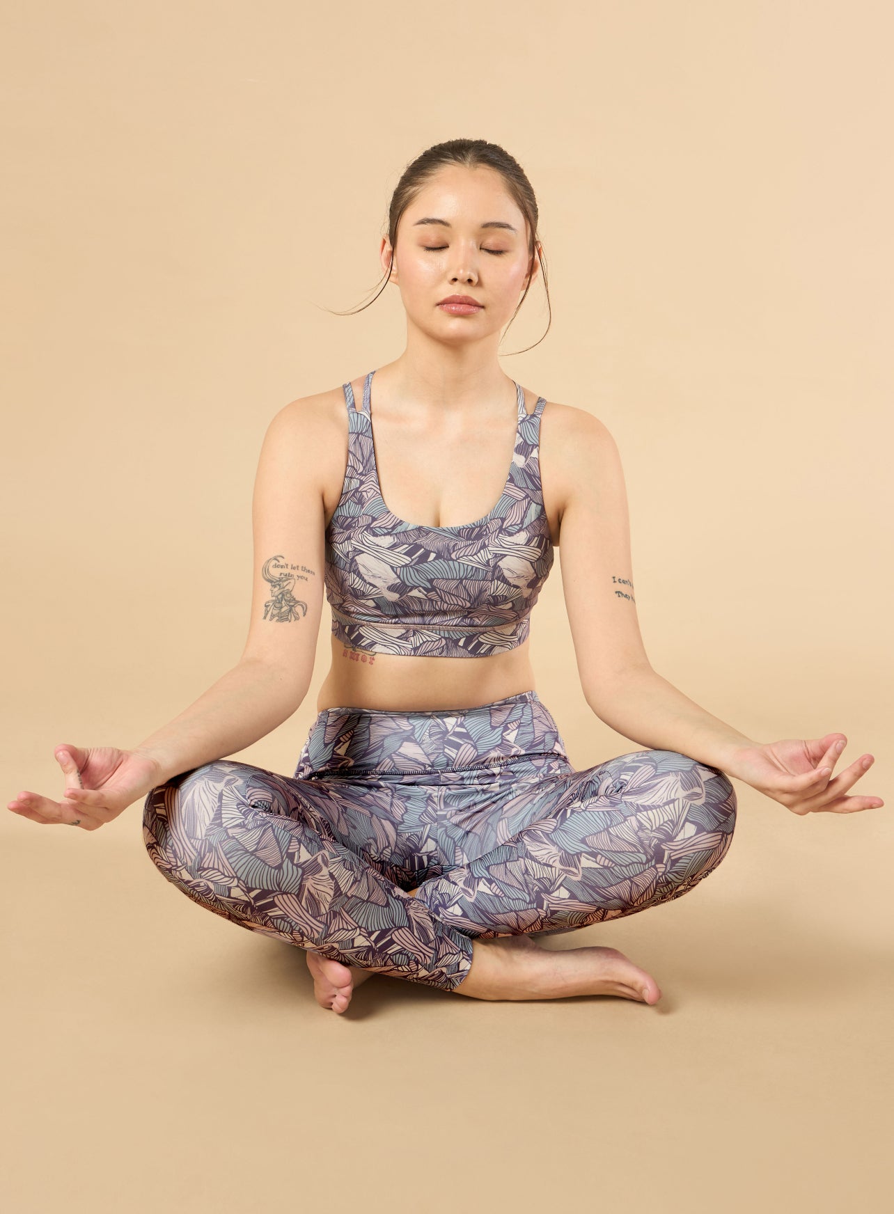 Women's Zen Garden All-Over Print Medium Support Purple Bra