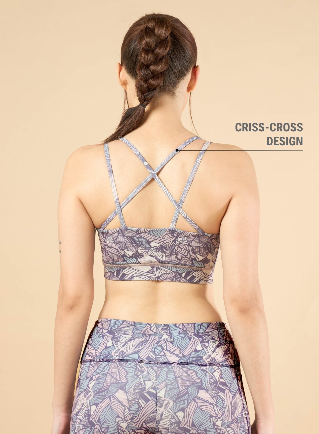 Women's Zen Garden All-Over Print Medium Support Purple Bra