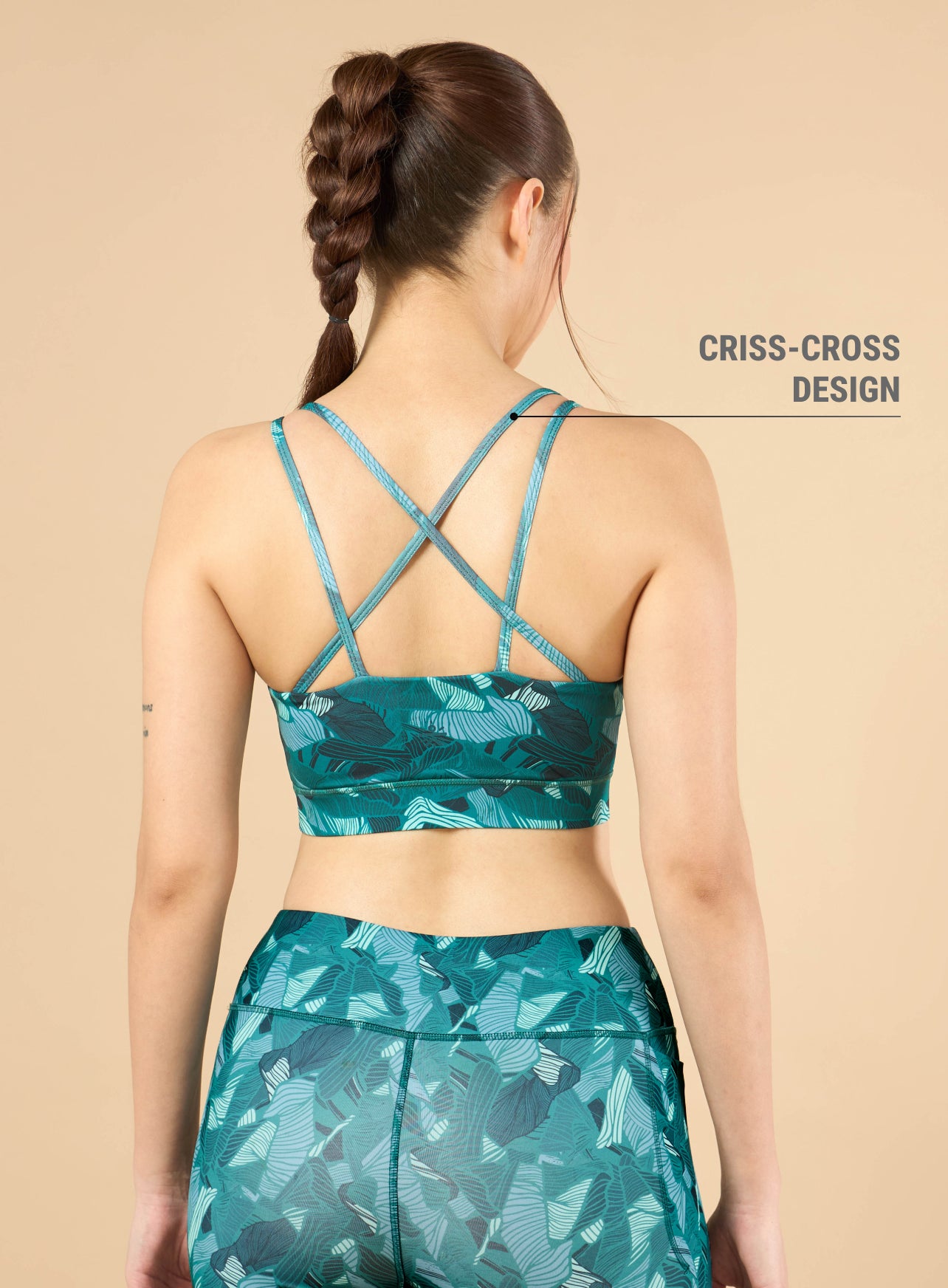 Women's Zen Garden All-Over Print Medium Support Sea Green Bra