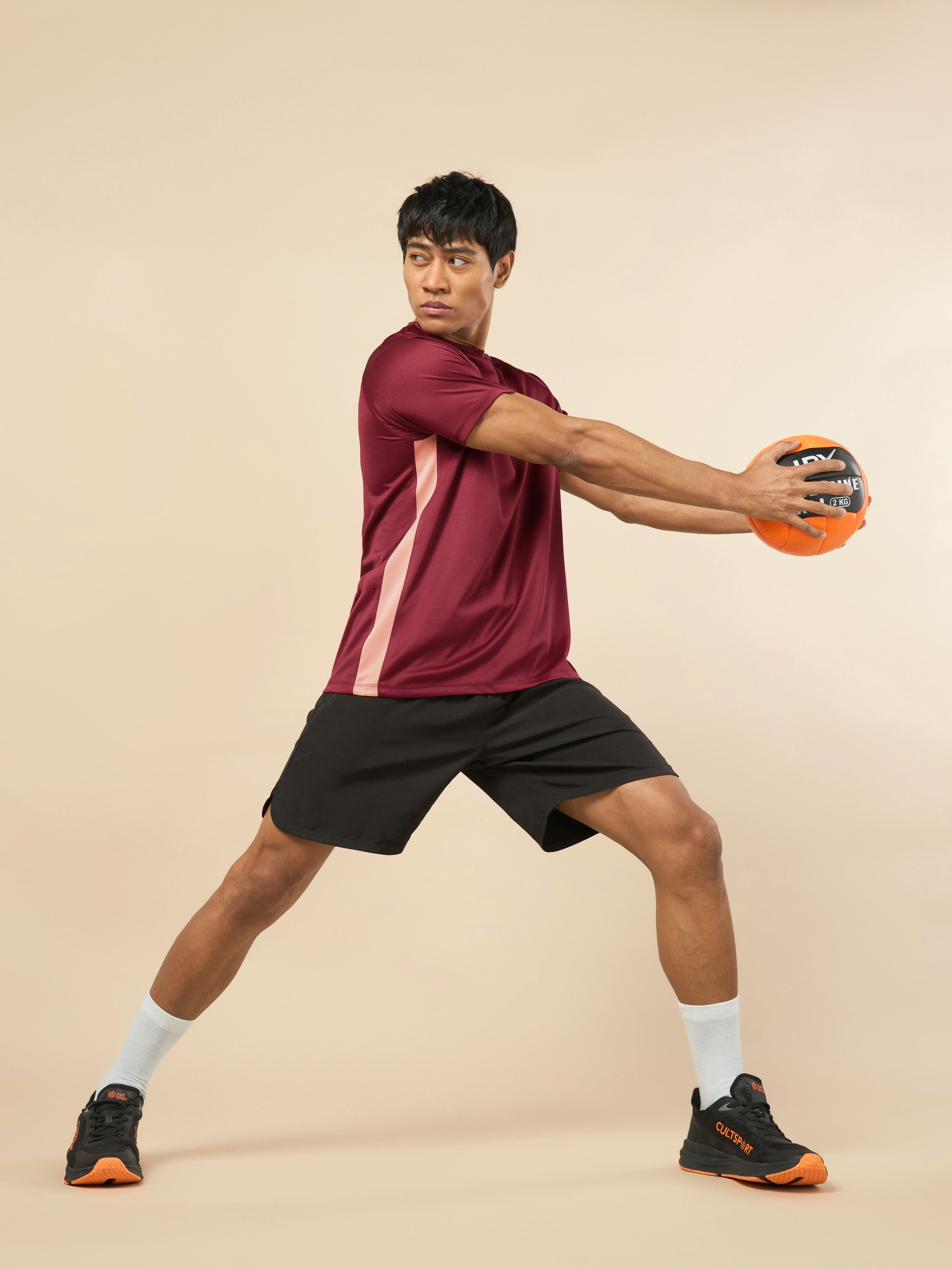 Men's Athlete's Maroon Performance T-shirt