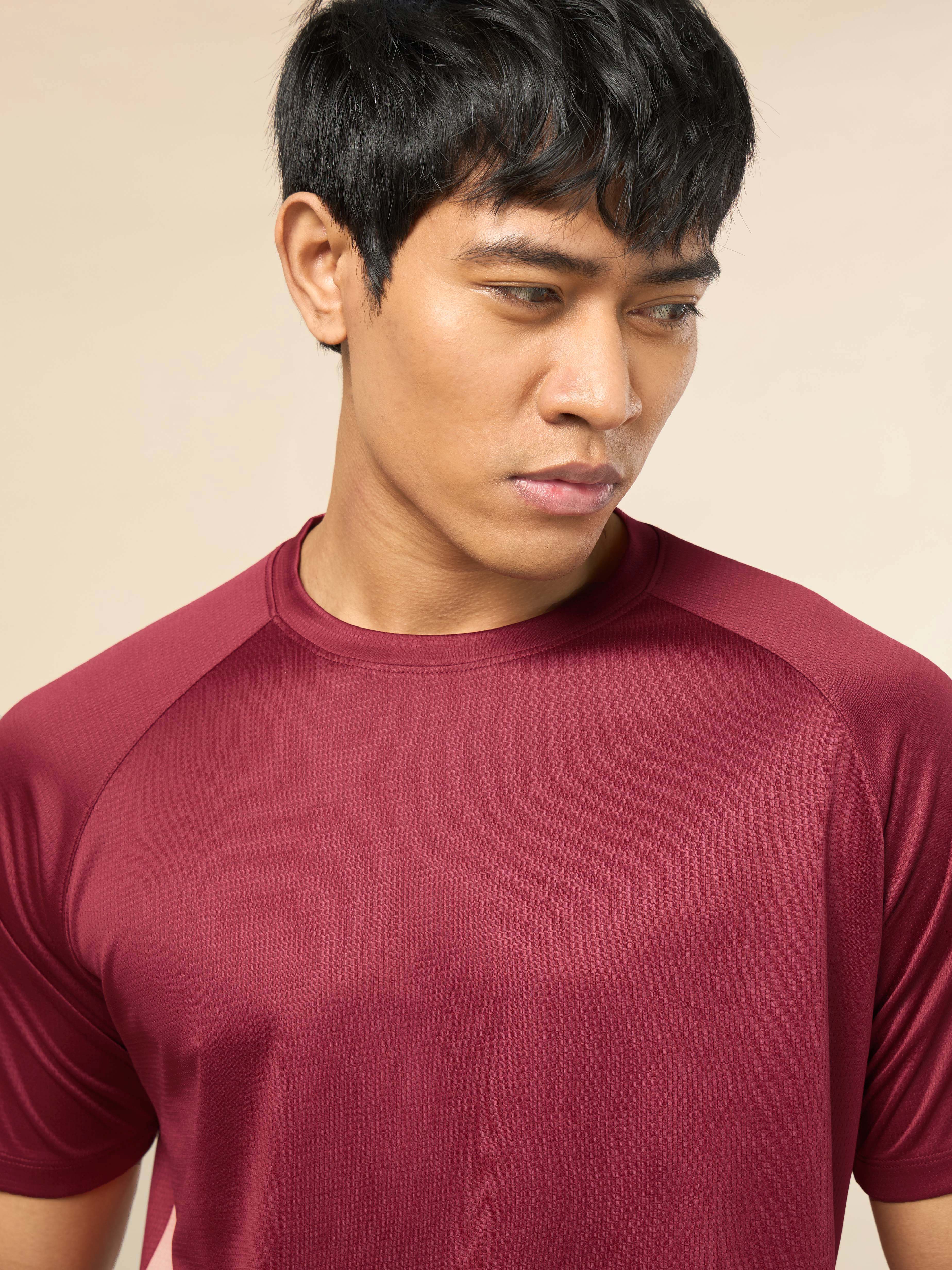 Men's Athlete's Maroon Performance T-shirt