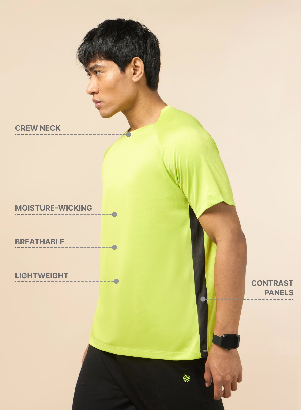 Men's Athlete's Neon Green Performance T-shirt