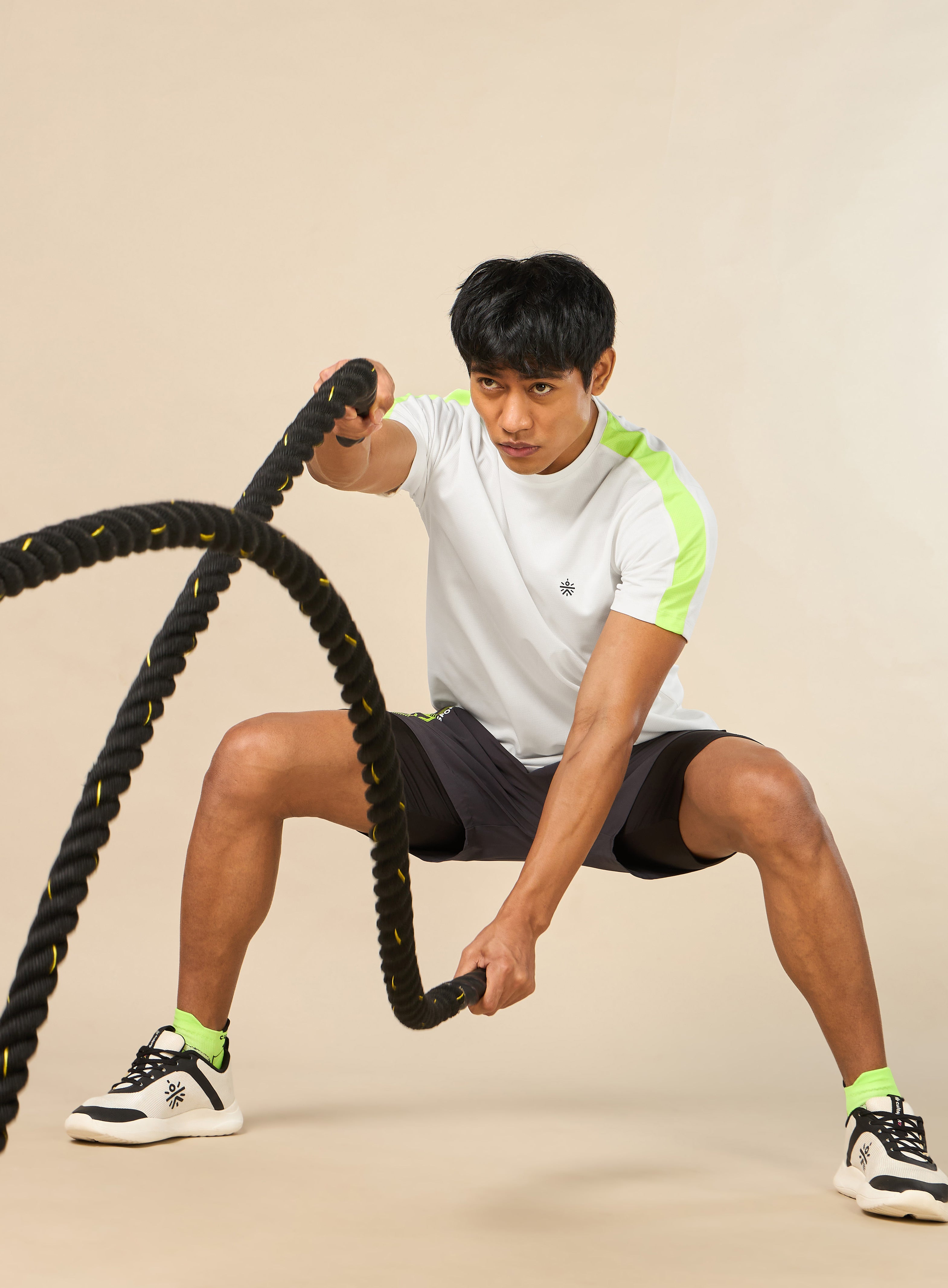 Men's Shoulder Pop Active White T-shirt