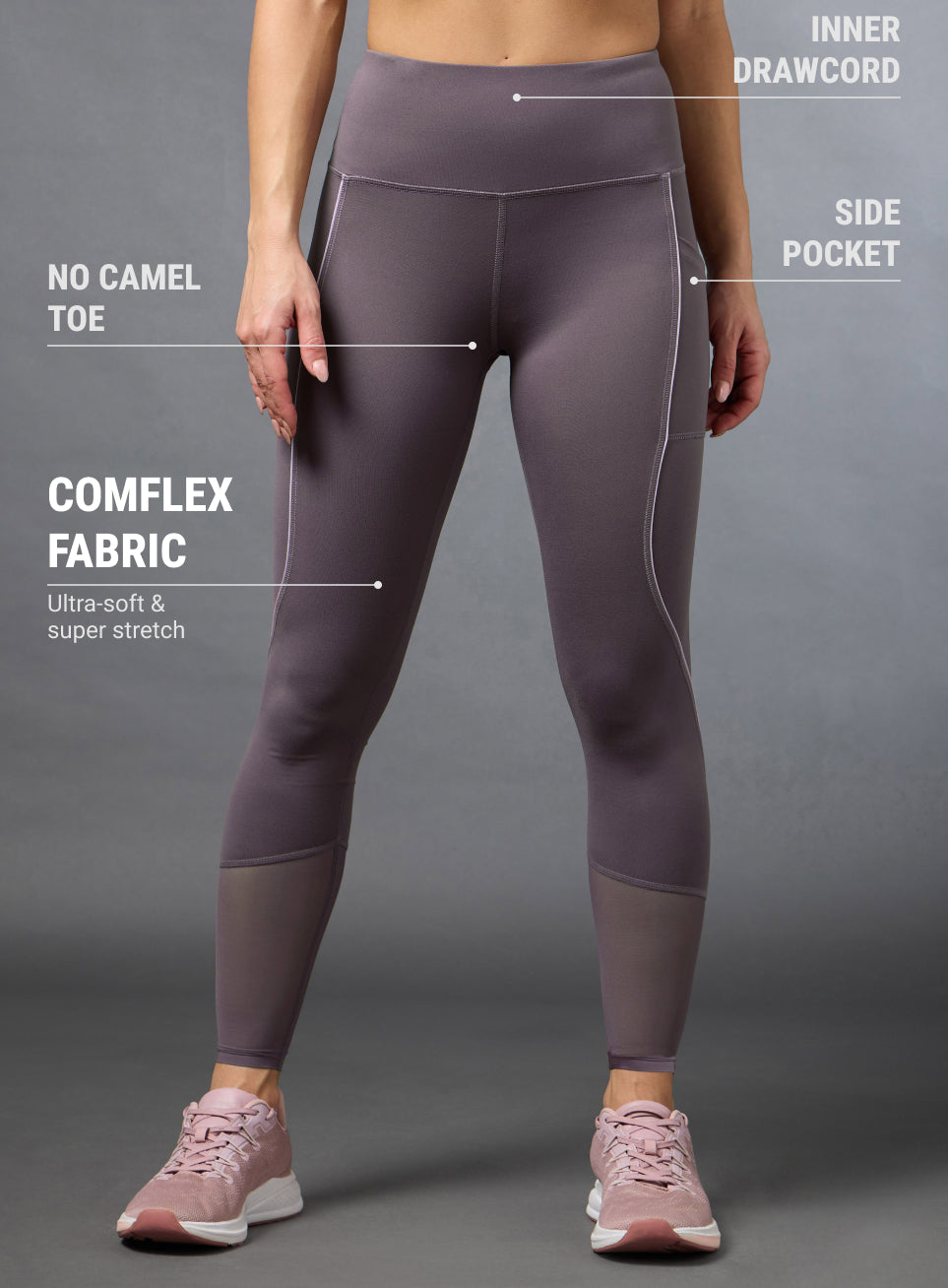 Women's Pink Pace Up Running COMFlex Tights