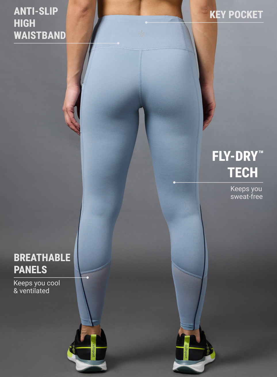 Women's Blue Pace Up Running COMFlex Tights