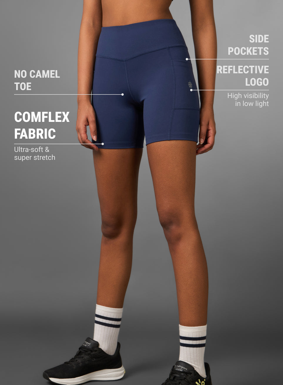 Women's Blue Multi Sports Cycling COMFLex Shorts
